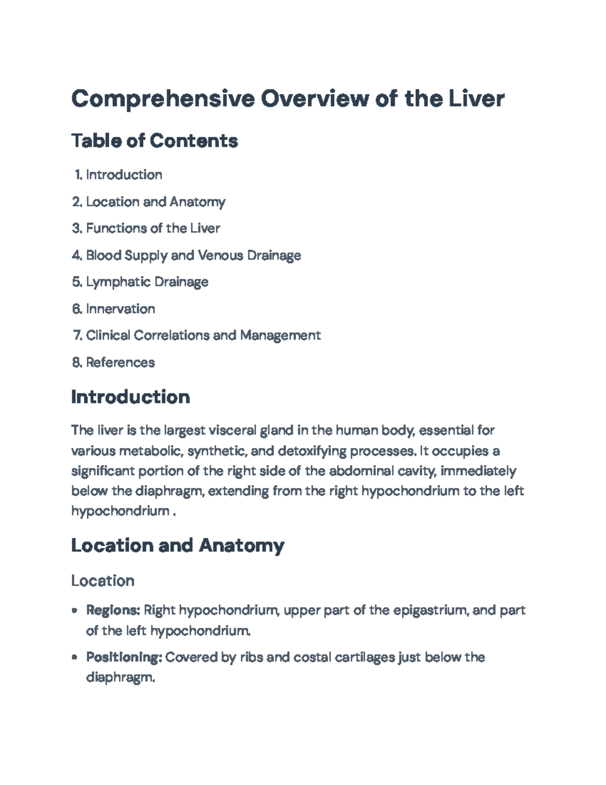 Liver Anatomy and Functions: A Comprehensive Overview (BIO301 ...