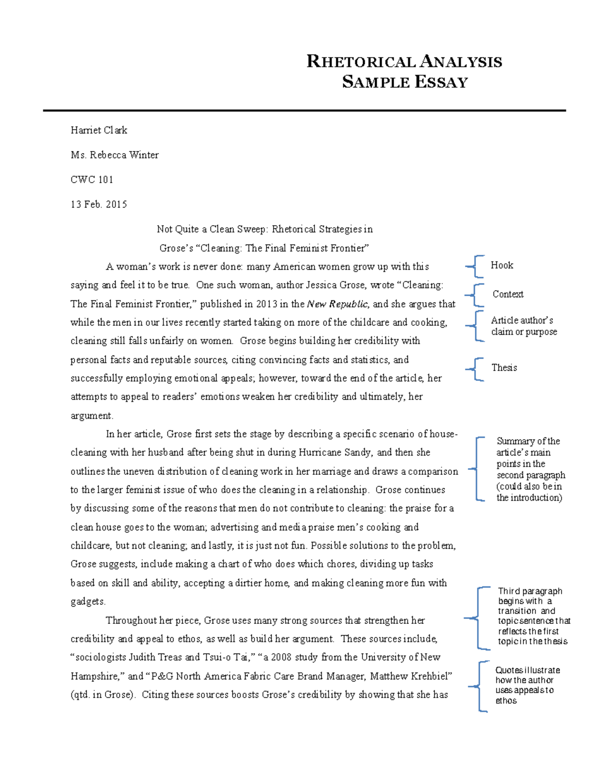 Rhetorical-analysis-essay-sample - RHETORICAL ANALYSIS SAMPLE ESSAY ...