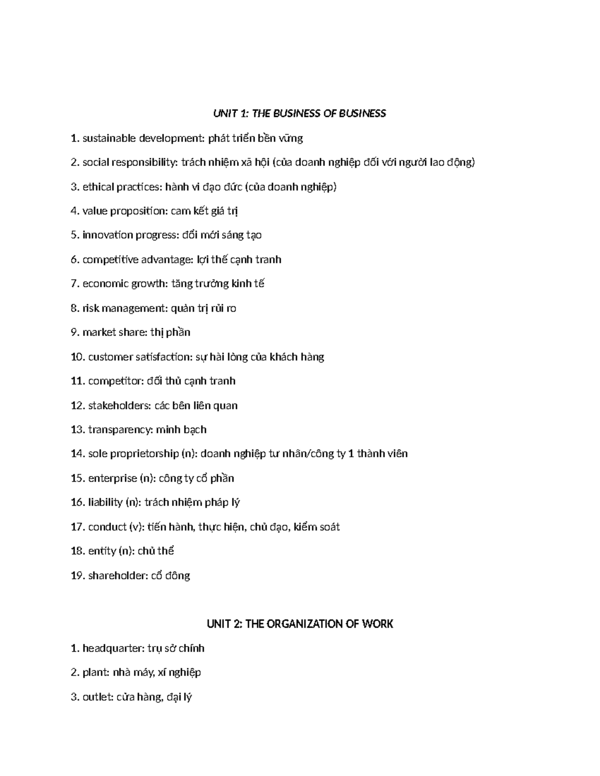 BUS 101: Summary of Key Concepts in Business and Management - Studocu