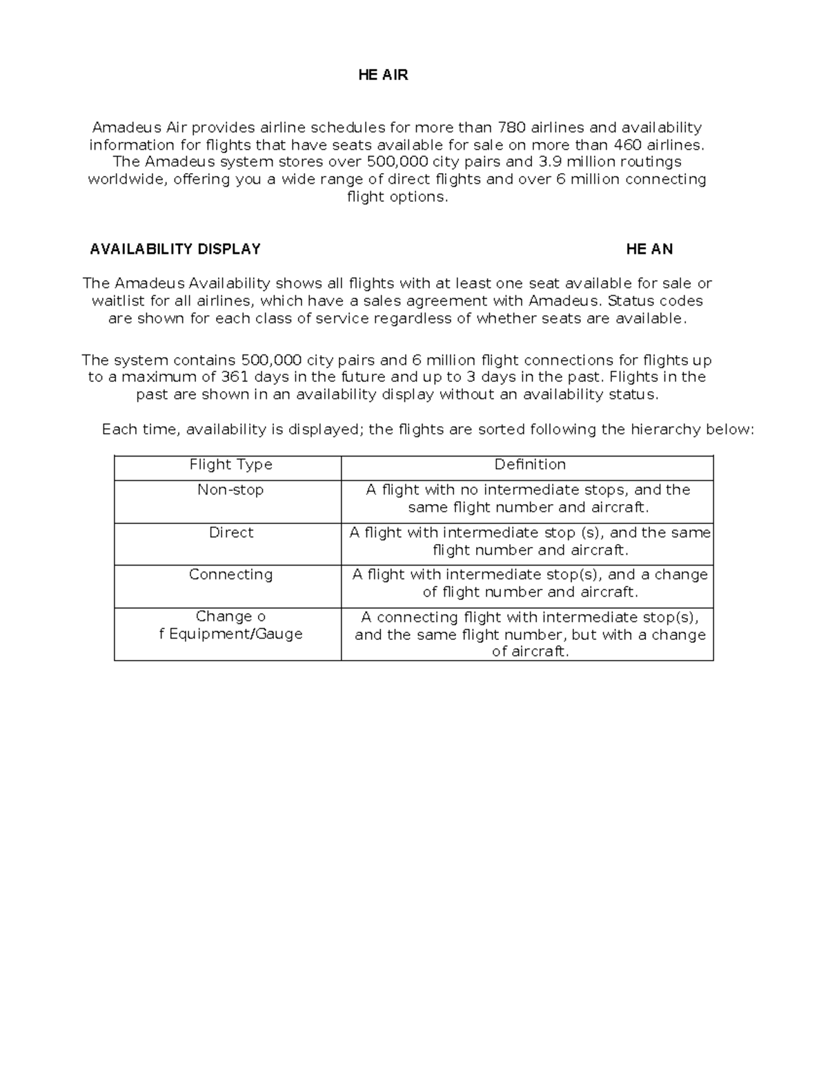 ALL ABOUT AMADEUS CODES - HE AIR Amadeus Air provides airline schedules ...