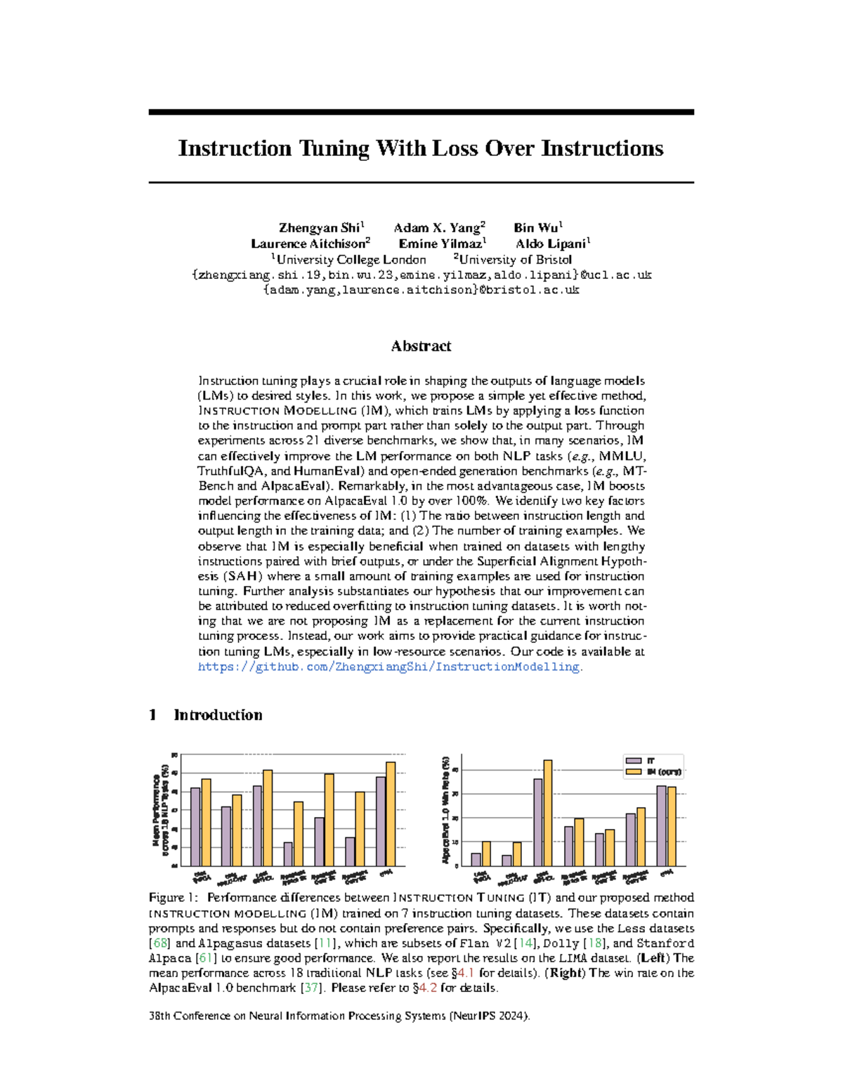 Instruction Modelling for Language Models: Enhancing Performance with ...