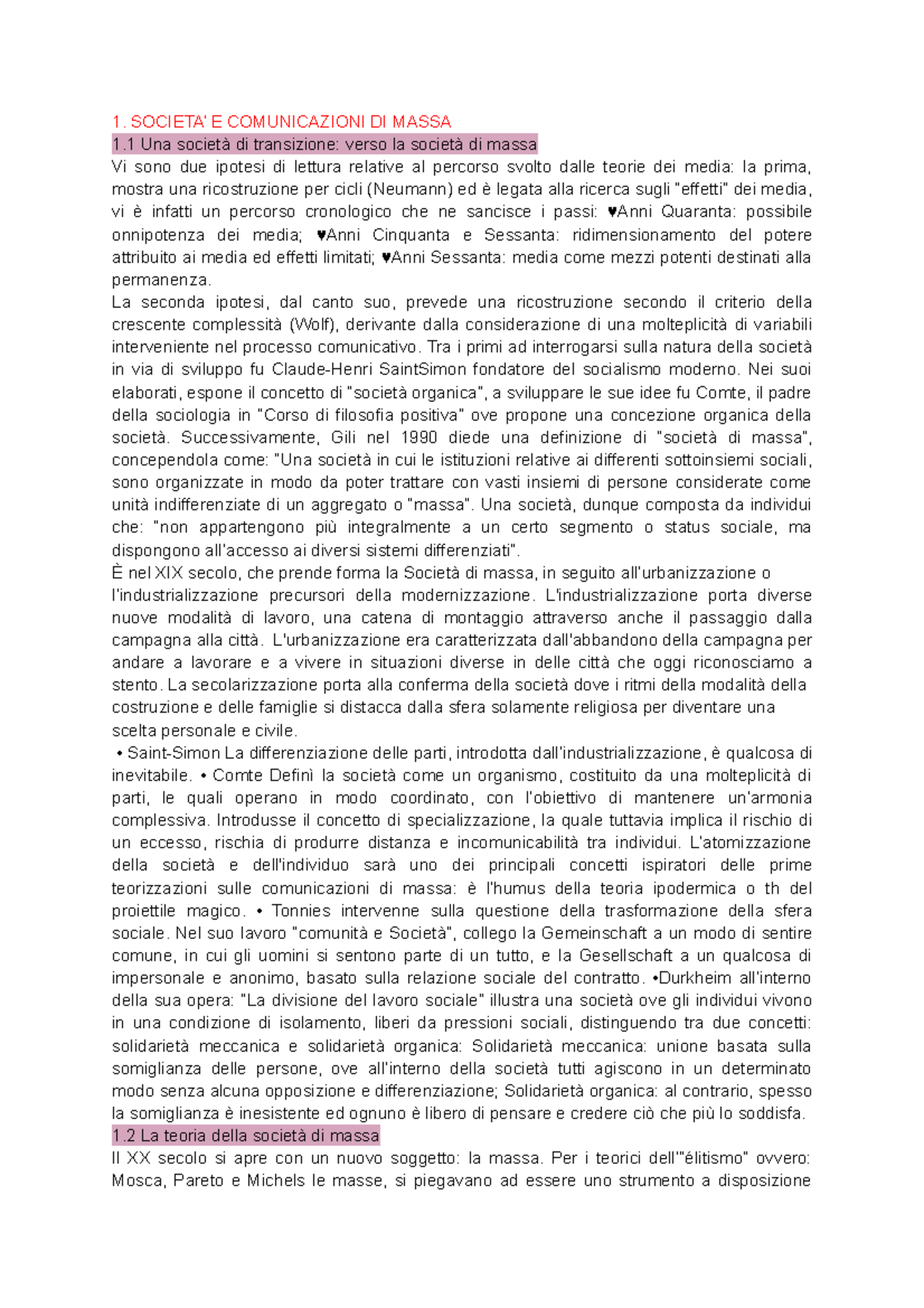le teorie delle comunicazioni di massa e la sfida digitale