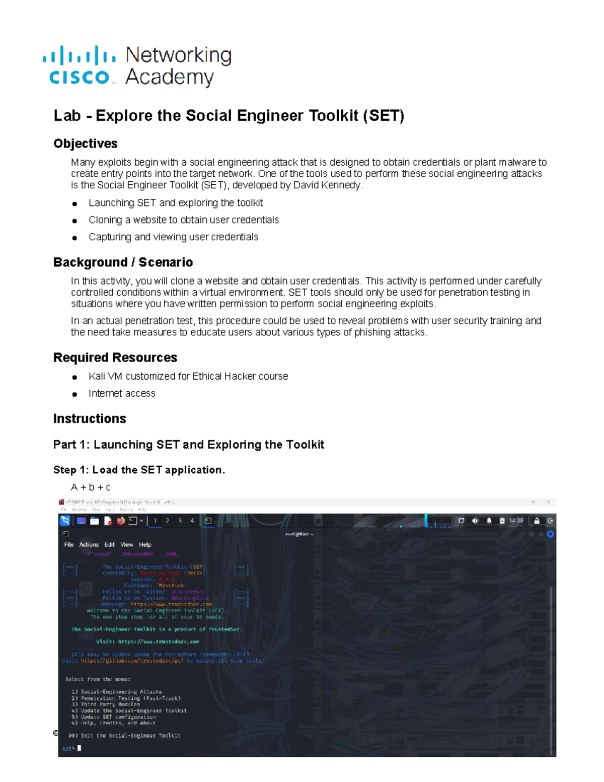 4.4.7 Lab - Exploring the Social Engineering Toolkit (SET) - ILM - Studocu