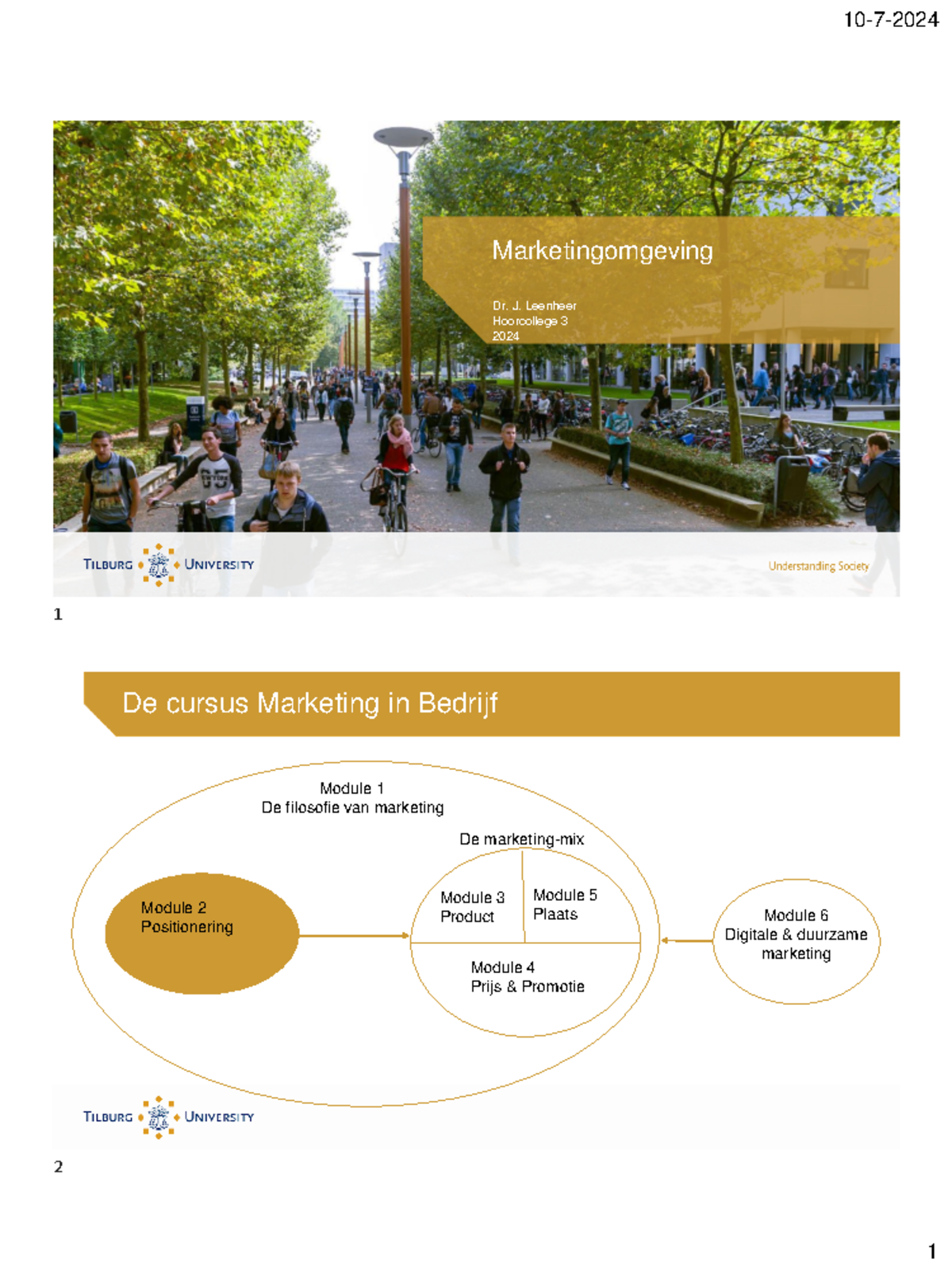 Marketingomgeving College 3 Mi B 2024: Hoorcollege & Modules overzicht ...