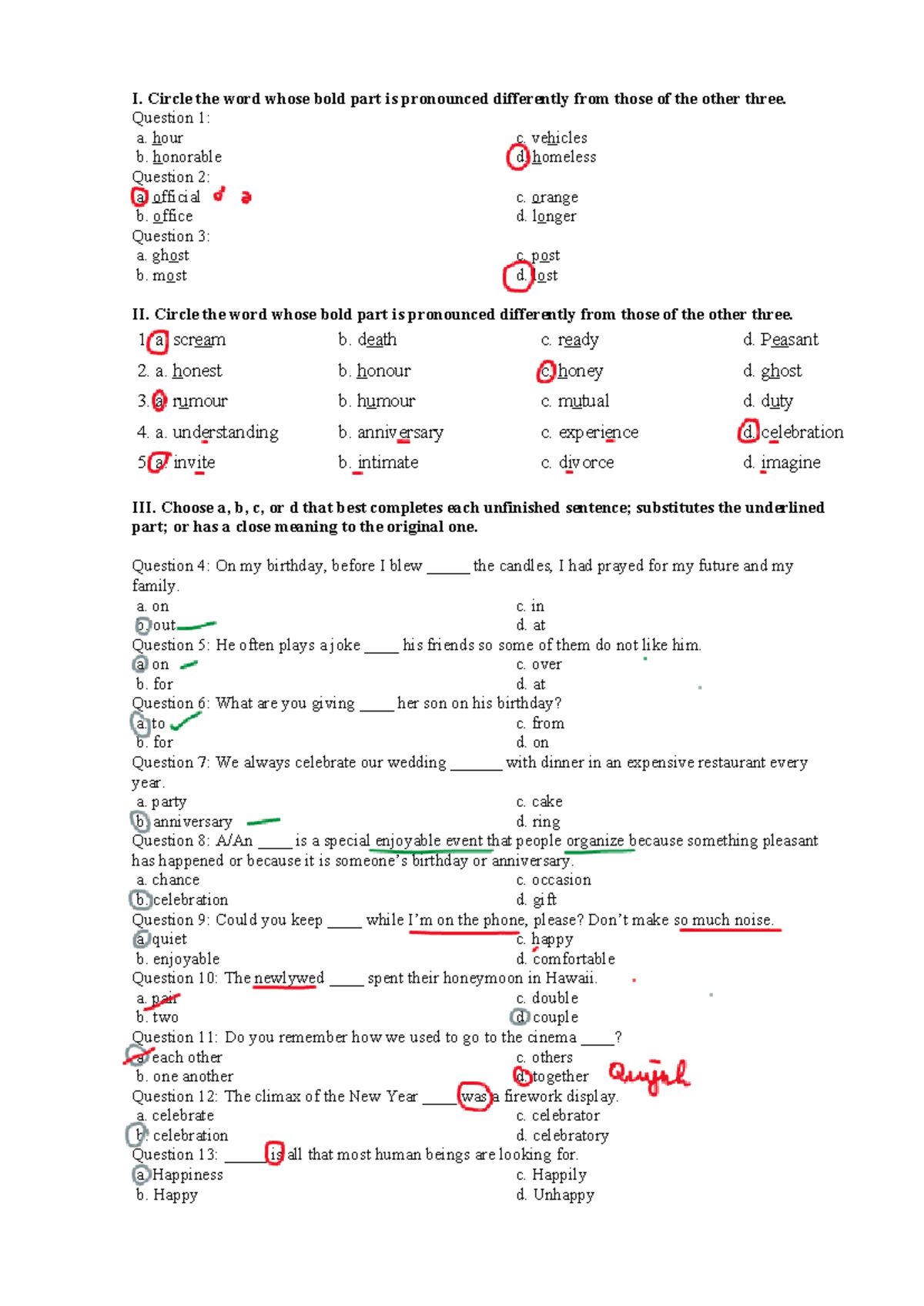 UNIT-3 - Pronunciation & Sentence Completion Exercises - Studocu