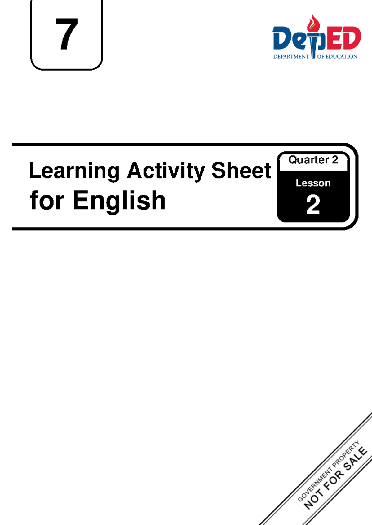 Q2 WS English 7 Lesson 2 Week 3 - Learning Activity Sheet for English 7 ...