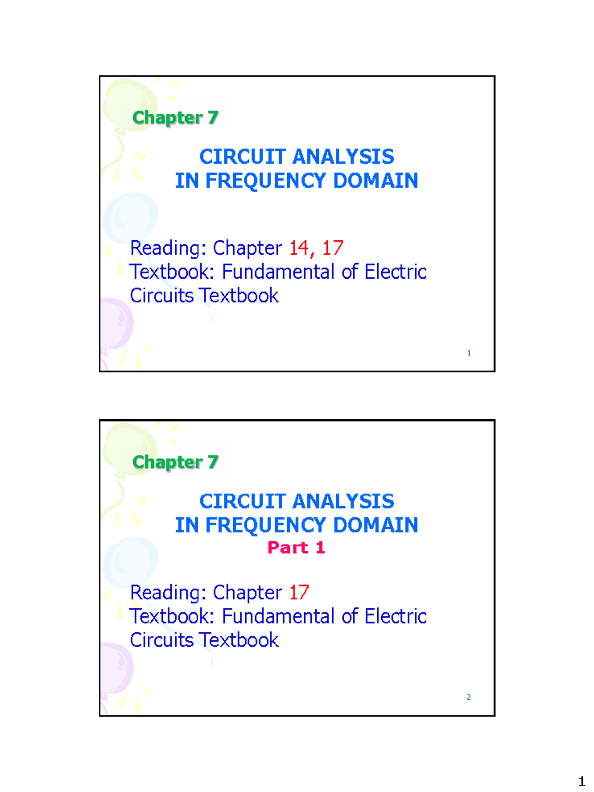 Ch7 Circuit Analysis in Frequency Domain - Part 1 Notes - Studocu