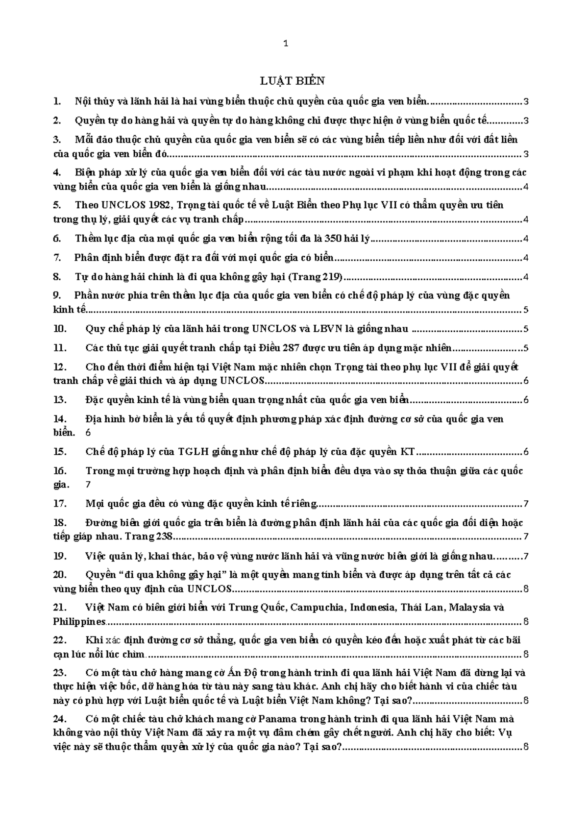ĐỀ THI LUẬT BIỂN - CÓ ĐÁP ÁN VÀ NHẬN ĐỊNH CHI TIẾT - Document Preview