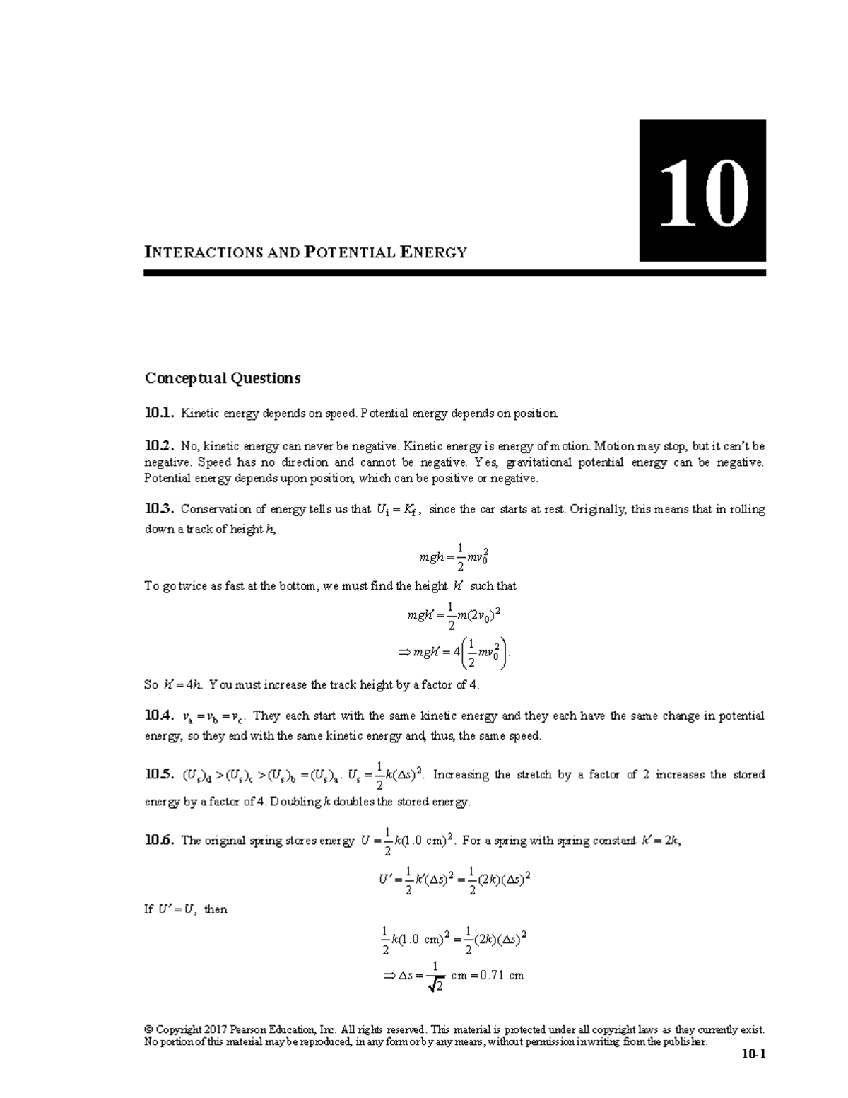 M10 KNIG2461 04 ISM C10 - Interactions & Potential Energy Conceptual Qs ...
