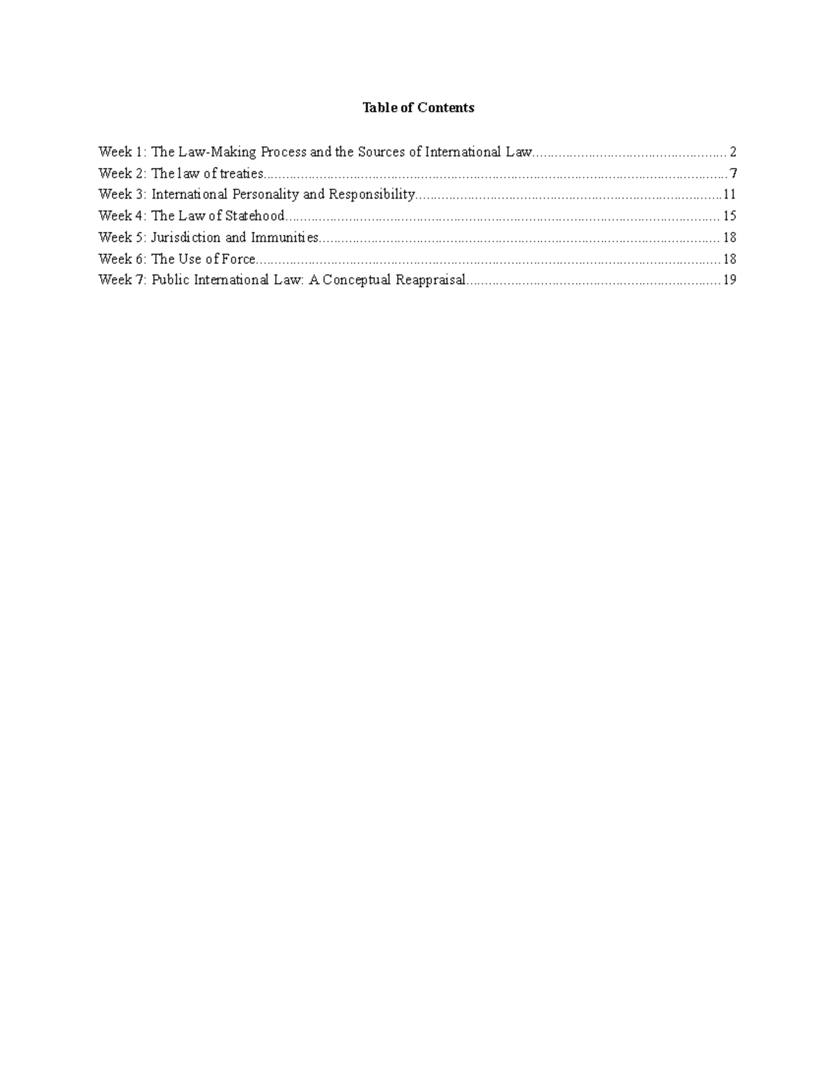 Public International Law - IER4021 Lecture Notes: Key Concepts and ...