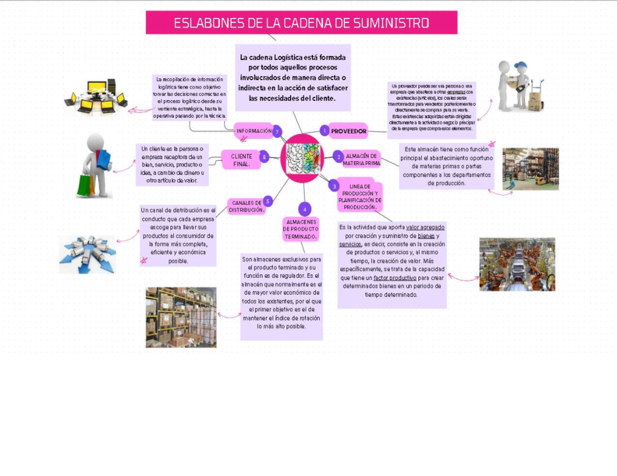 MAPA de los Eslabones de la Cadena de Suministro en Logística - Studocu