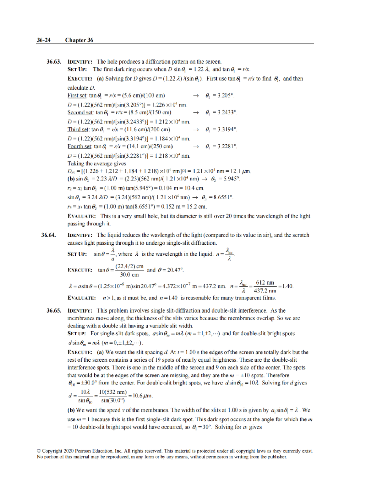 Chapter 36 Solutions: Diffraction Patterns & Interference Analysis ...