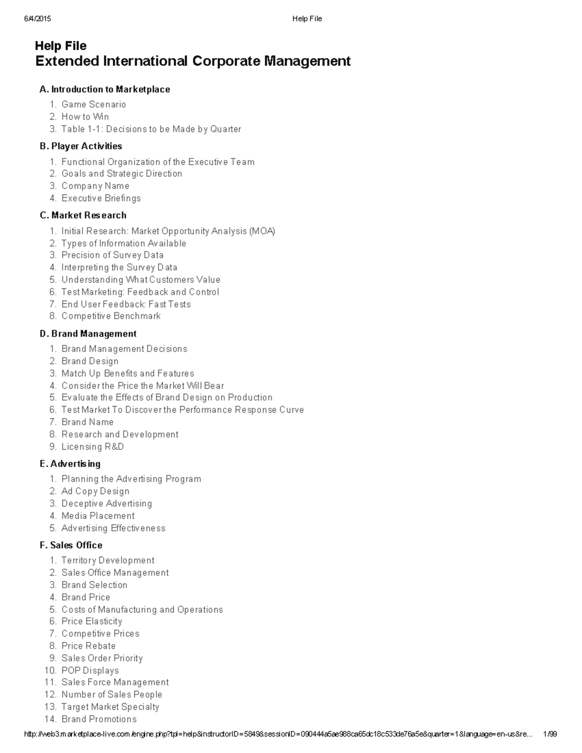 Marketplace Live: Extended International Corporate Management Guide ...