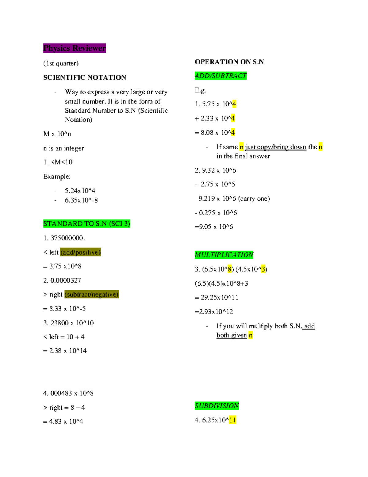 Physics Reviewer Q1 3 - Key Concepts and Notes - Studocu