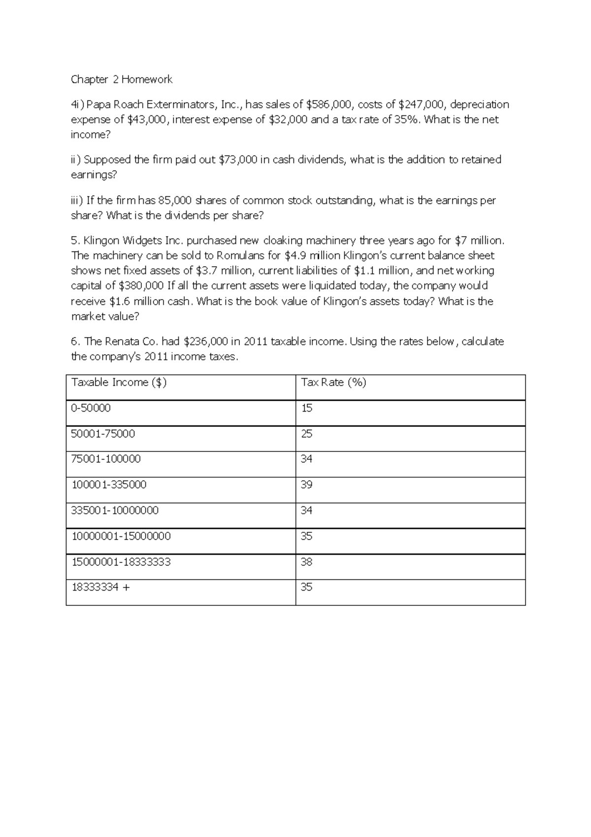 Homework Week 2 - Financial Analysis Questions and Solutions - Studocu