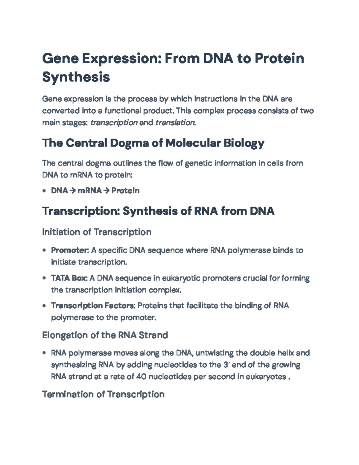 Gene Expression: DNA Transcription and Protein Translation Overview ...