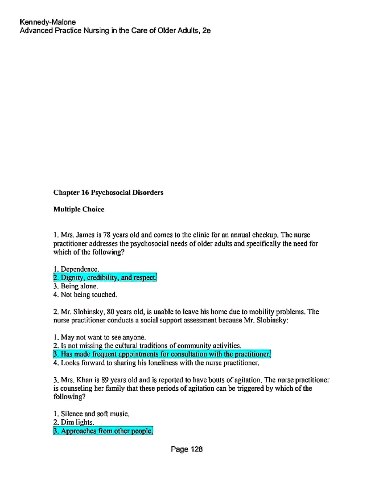 Advanced Practice Nursing Quiz 92: Managing Older Adults' Care - Studocu