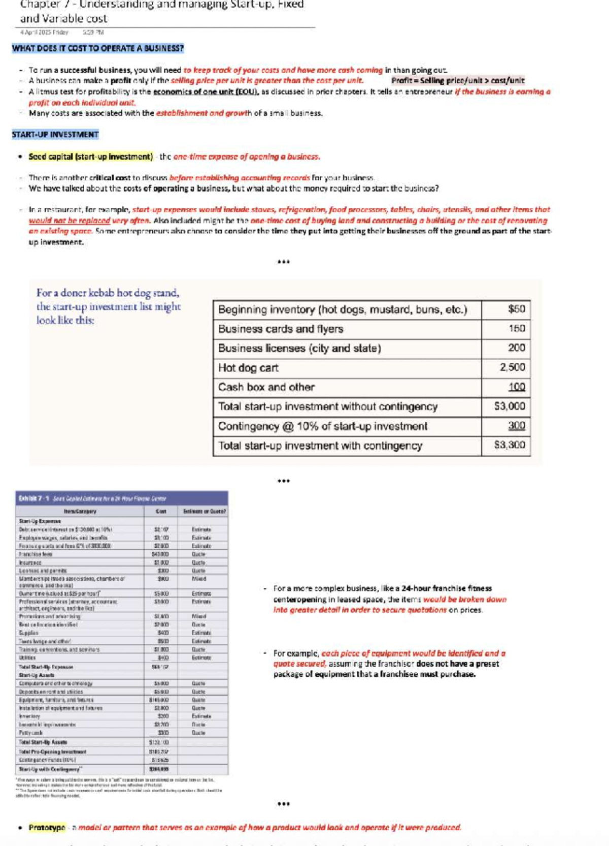 Ch 7 - Lecture Notes on Understanding Fixed & Variable Costs - Studocu
