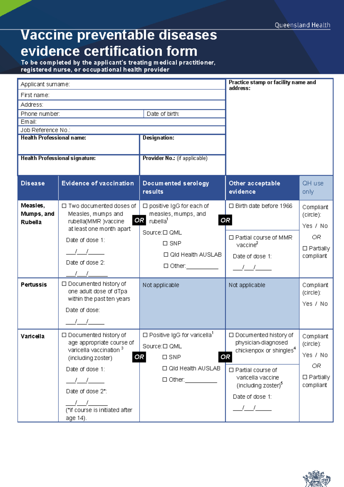 VPD Evidence Certification Form - Vaccines for Employment Verification ...