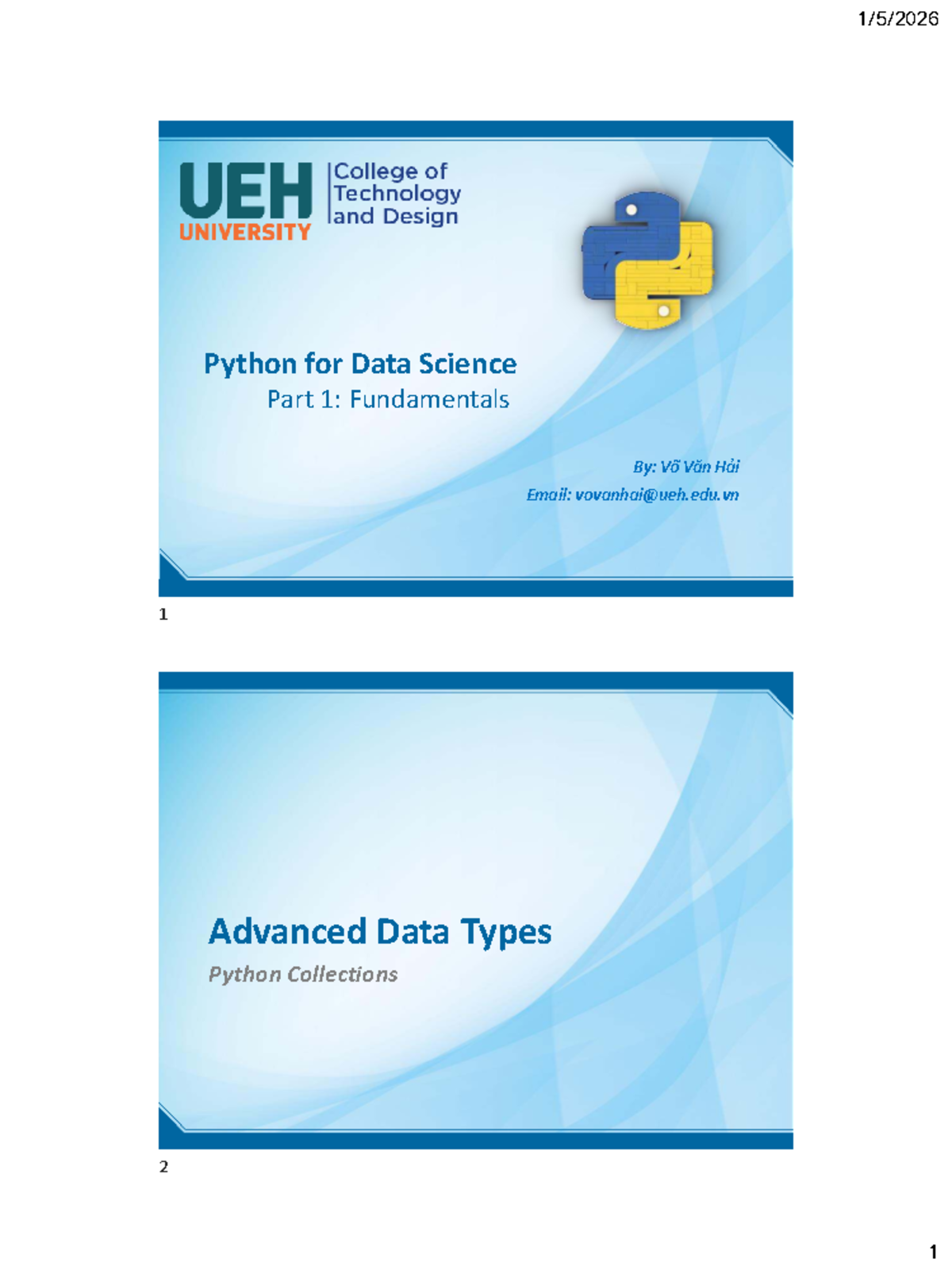 Python for Data Science (CS101): Collections Fundamentals - Studocu