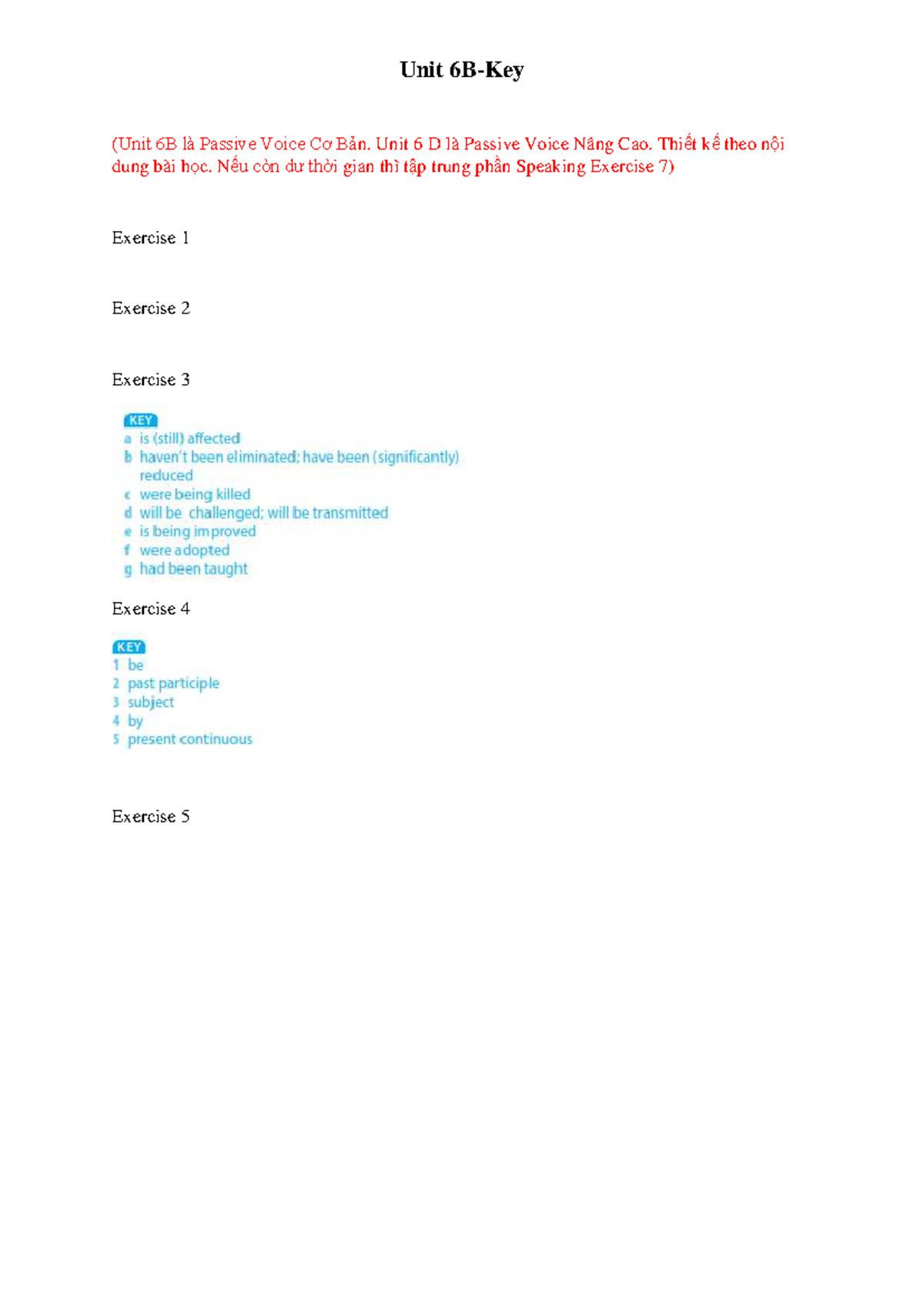 Unit 6B-Key - bt tieng anh - Bài tập Tiếng Anh - Unit 6 B-Key (Unit 6B ...