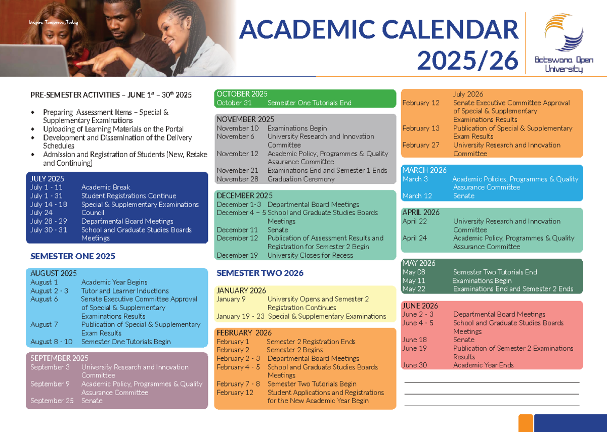 Academic Calendar 2025-2026: Key Dates & Activities - Studocu