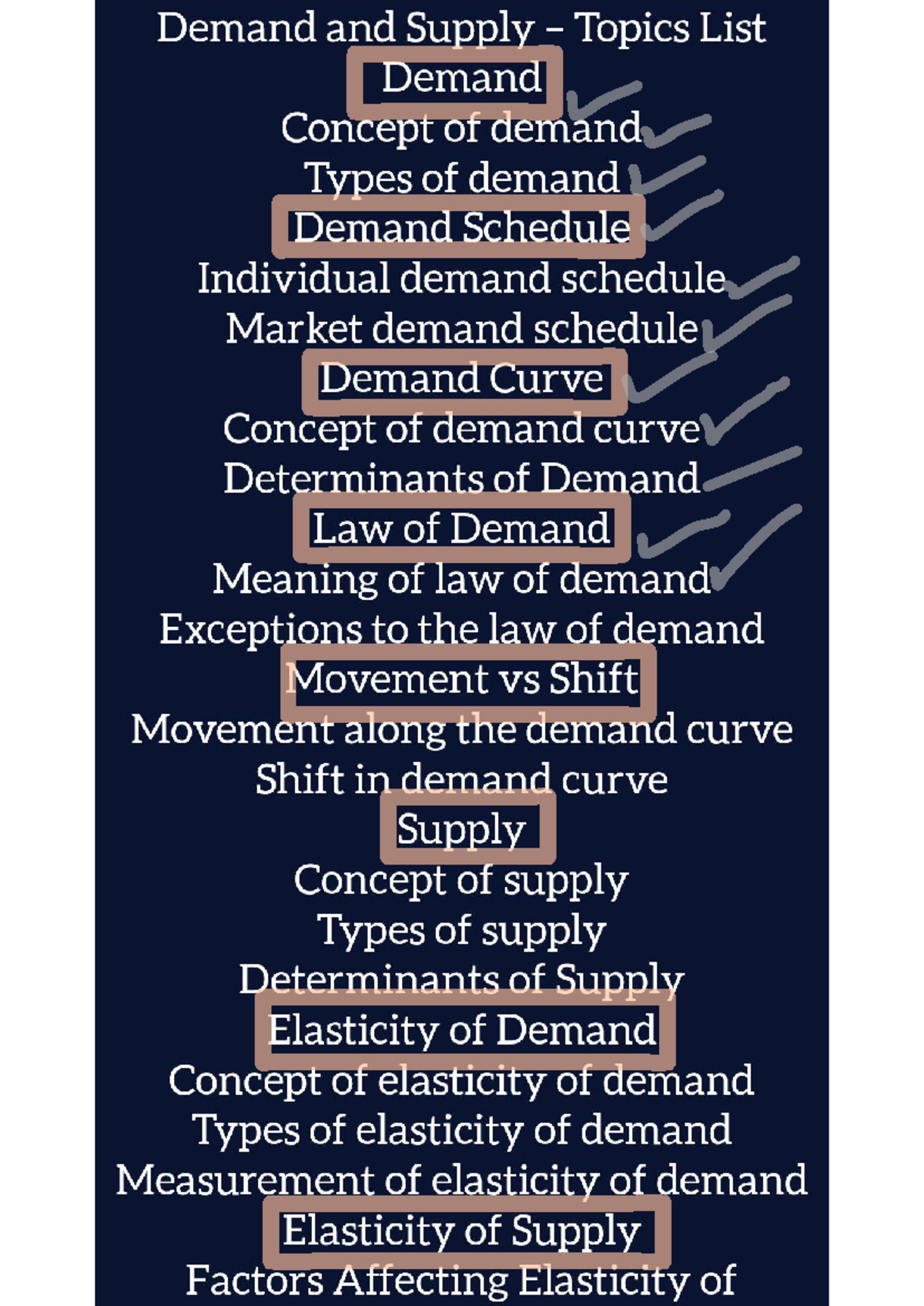 ECON 101: Demand & Supply Topics Overview for Final Exam - Studocu