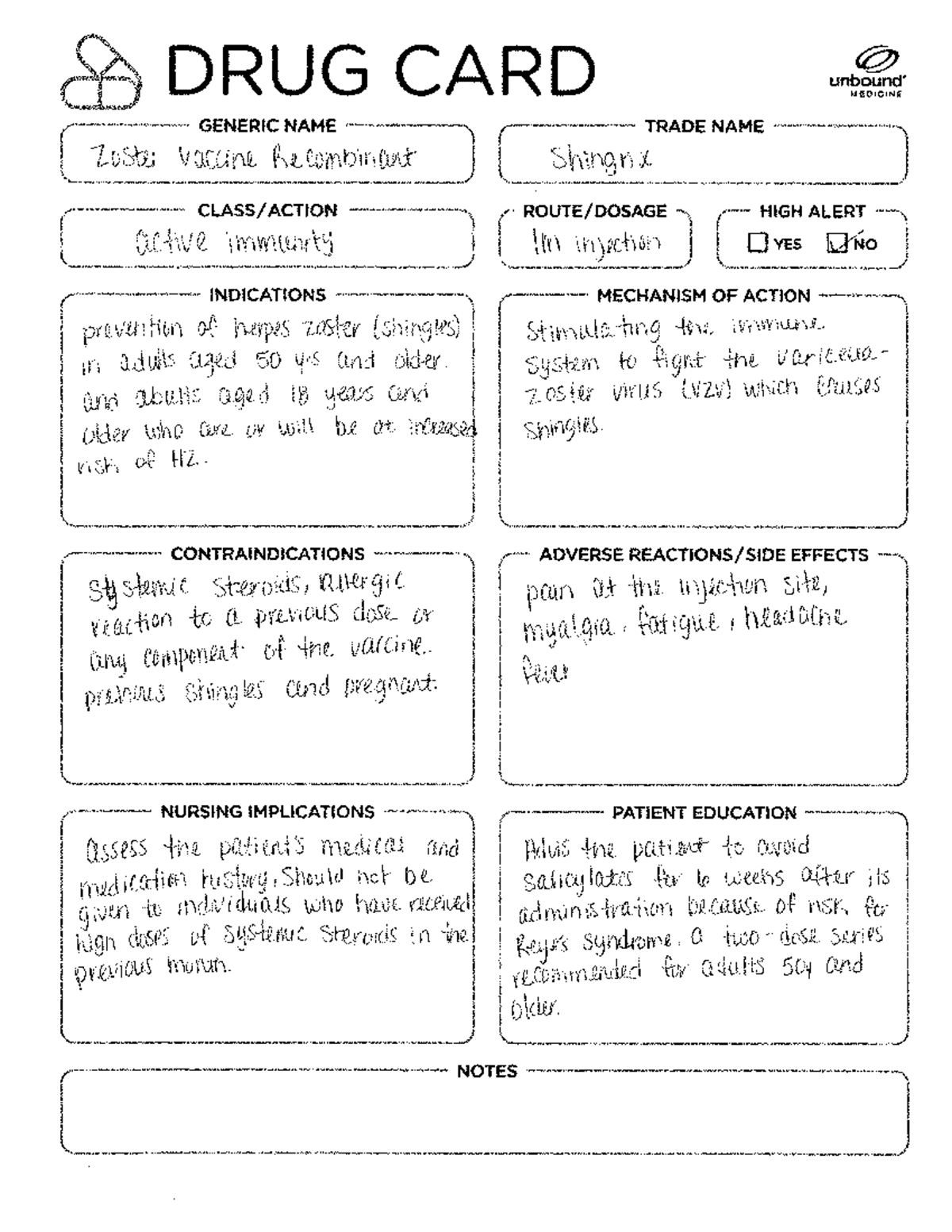 Chap 49 Drug Cards - Pharm: Vaccines & Immunizations Overview - Studocu