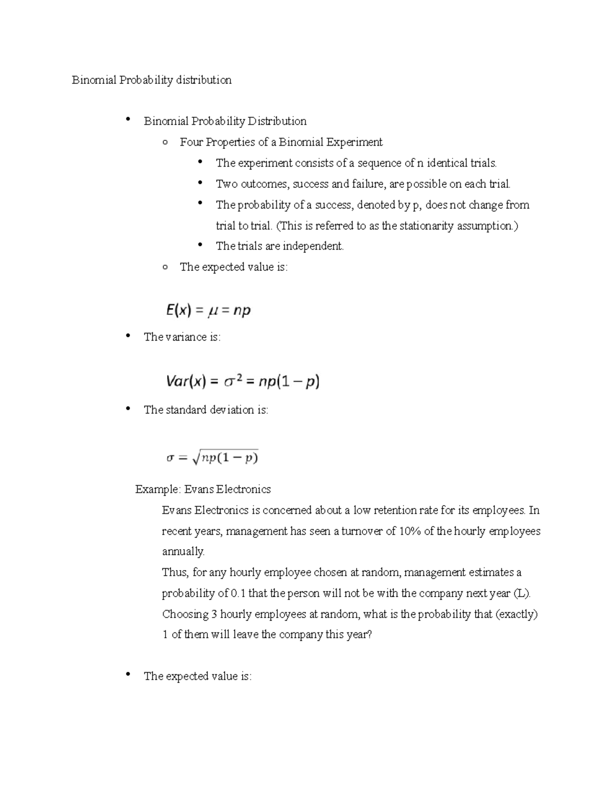 Binomial Probability distribution - Two outcomes, success and failure ...