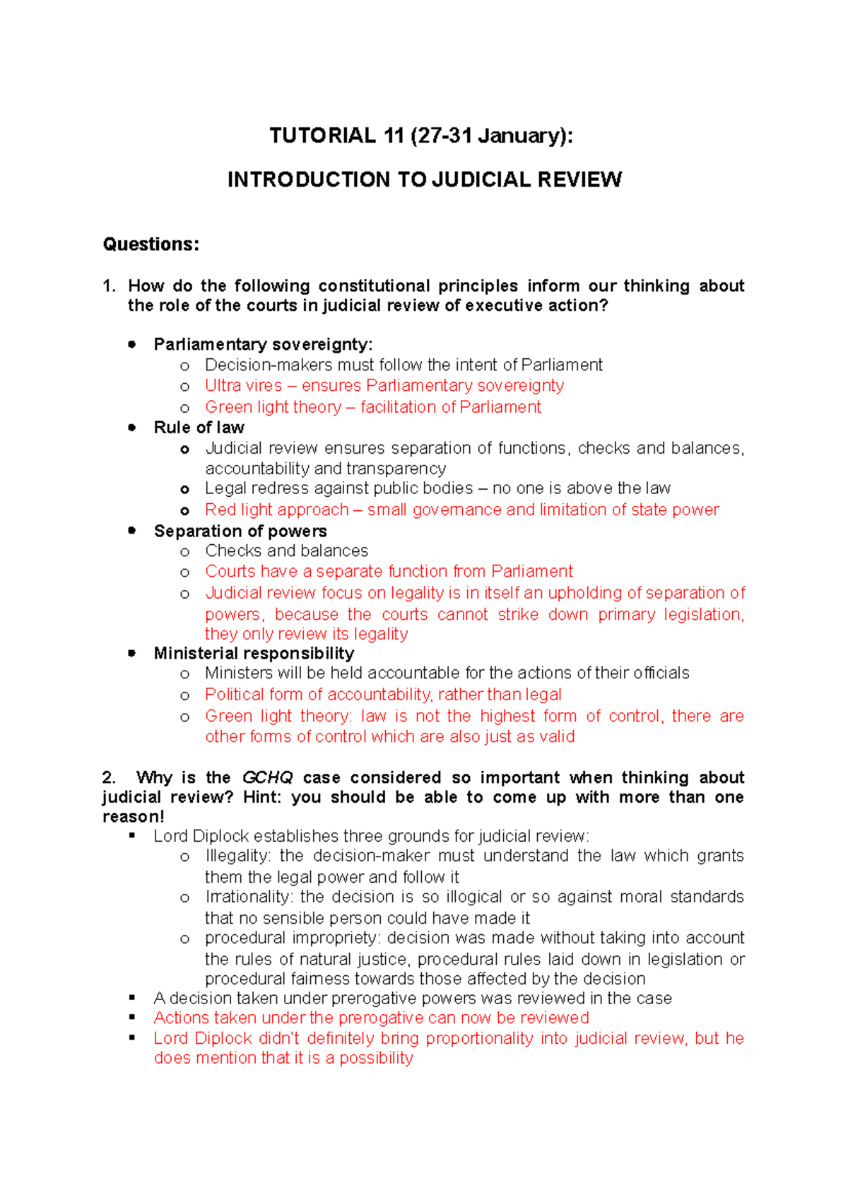 Judicial Review Tutorials: Key Concepts and Case Analysis (LAW101 ...