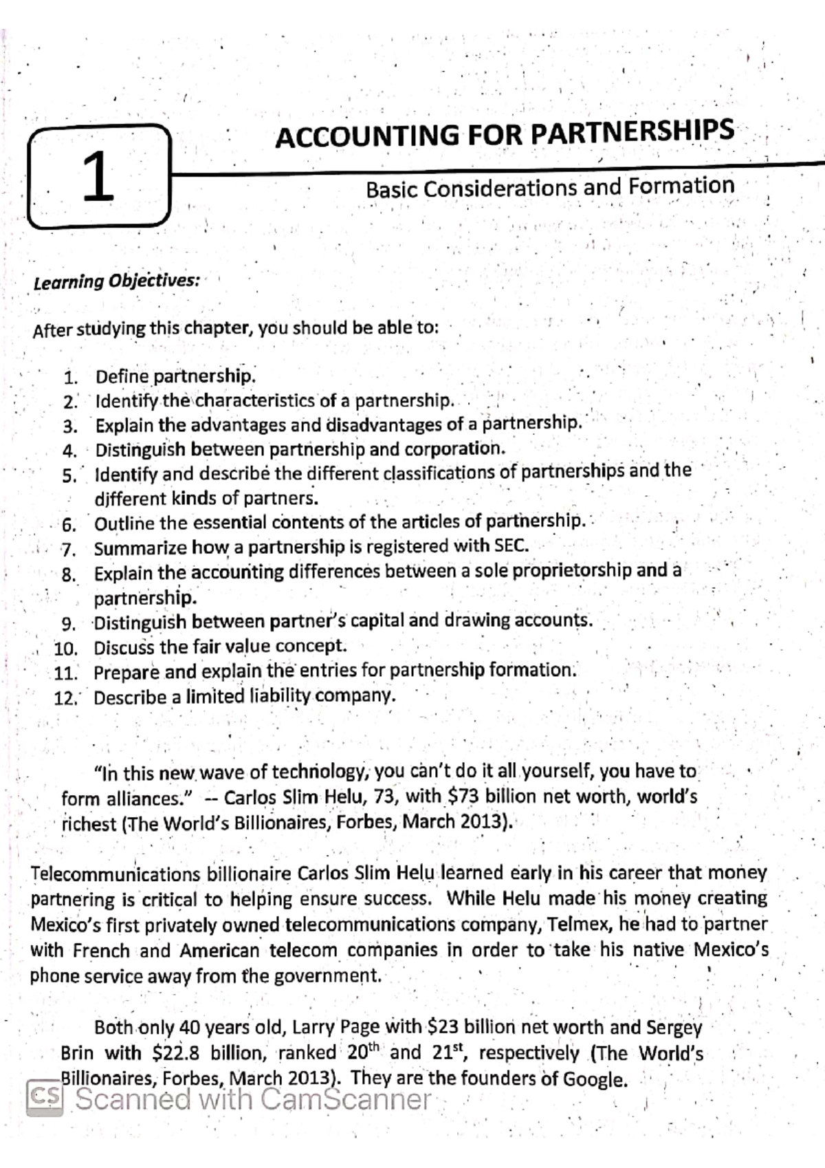 Partnership Formation Overview - Parcor Chapter 1 Notes - Studocu