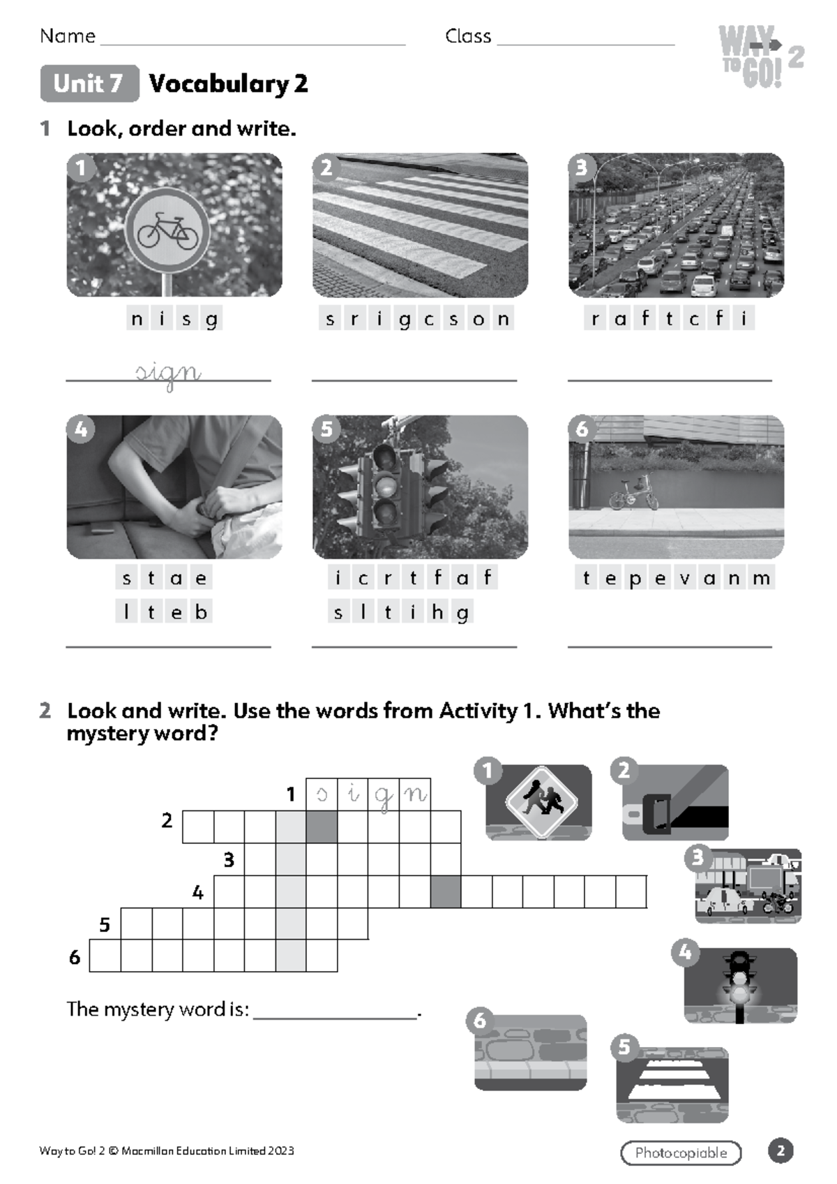Way to Go 2 Unit 7 Vocabulary Worksheets - Studocu