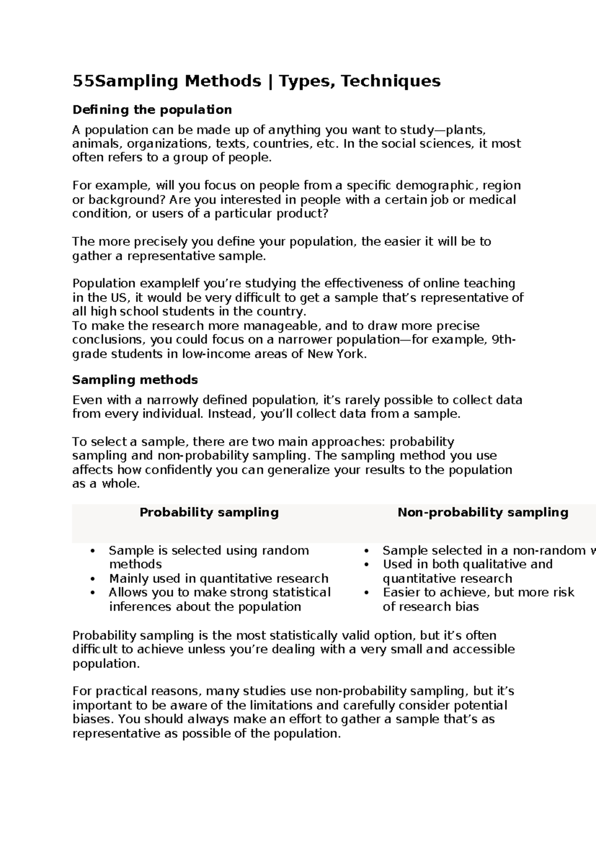 Sampling Methods - In the social sciences, it most often refers to a ...