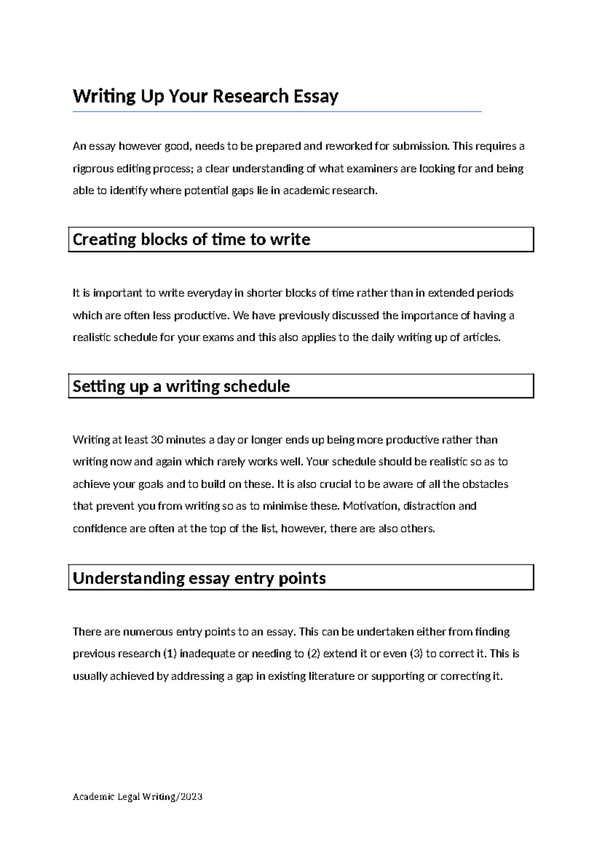 Writing Up Your Research Essay: Key Strategies and Tips - Studocu