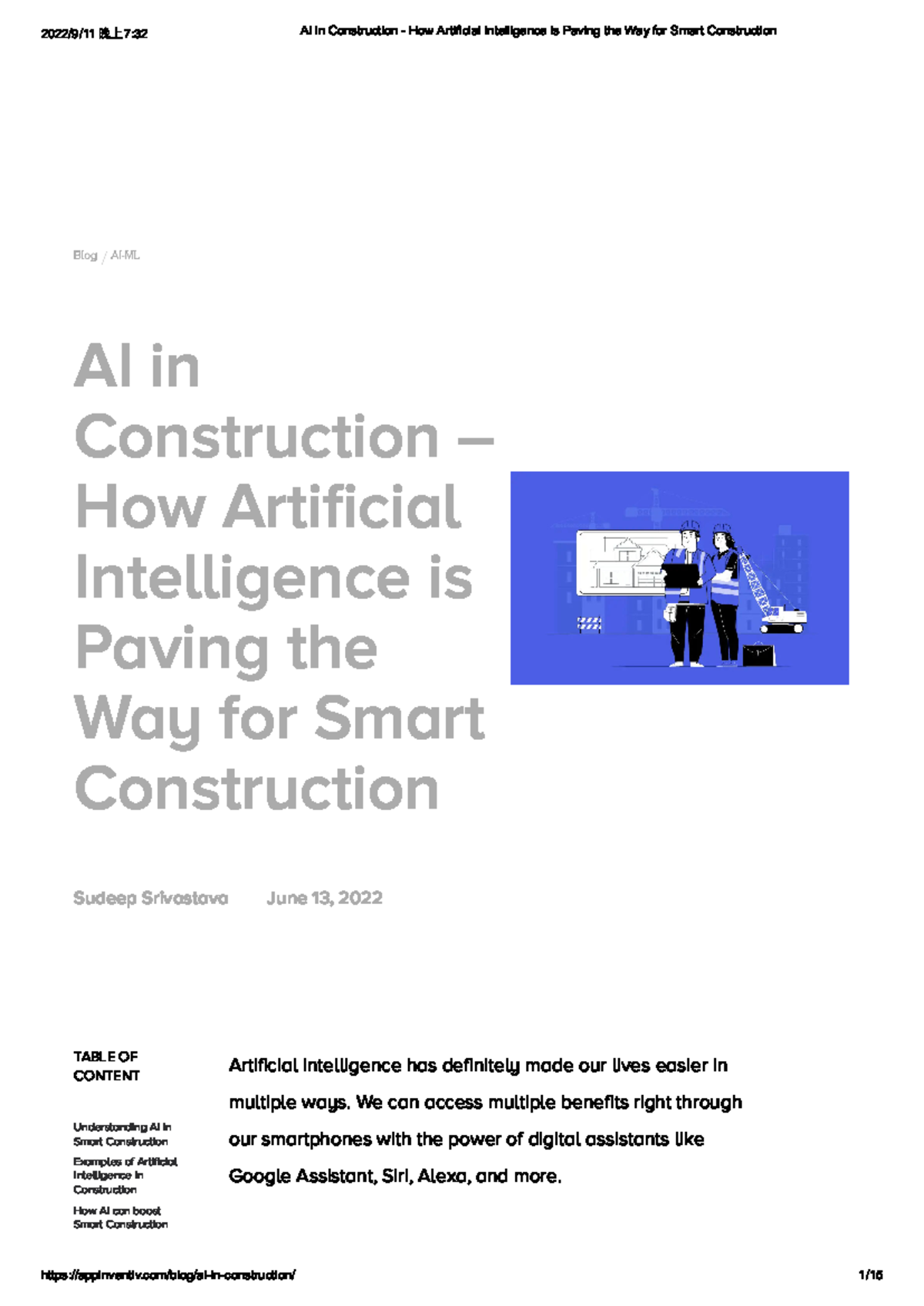 AI in Construction – How Artificial Intelligence is Paving the Way for ...