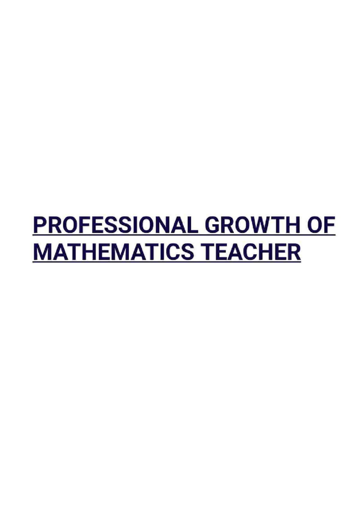 Professional Growth Strategies for Math Teachers - Studocu