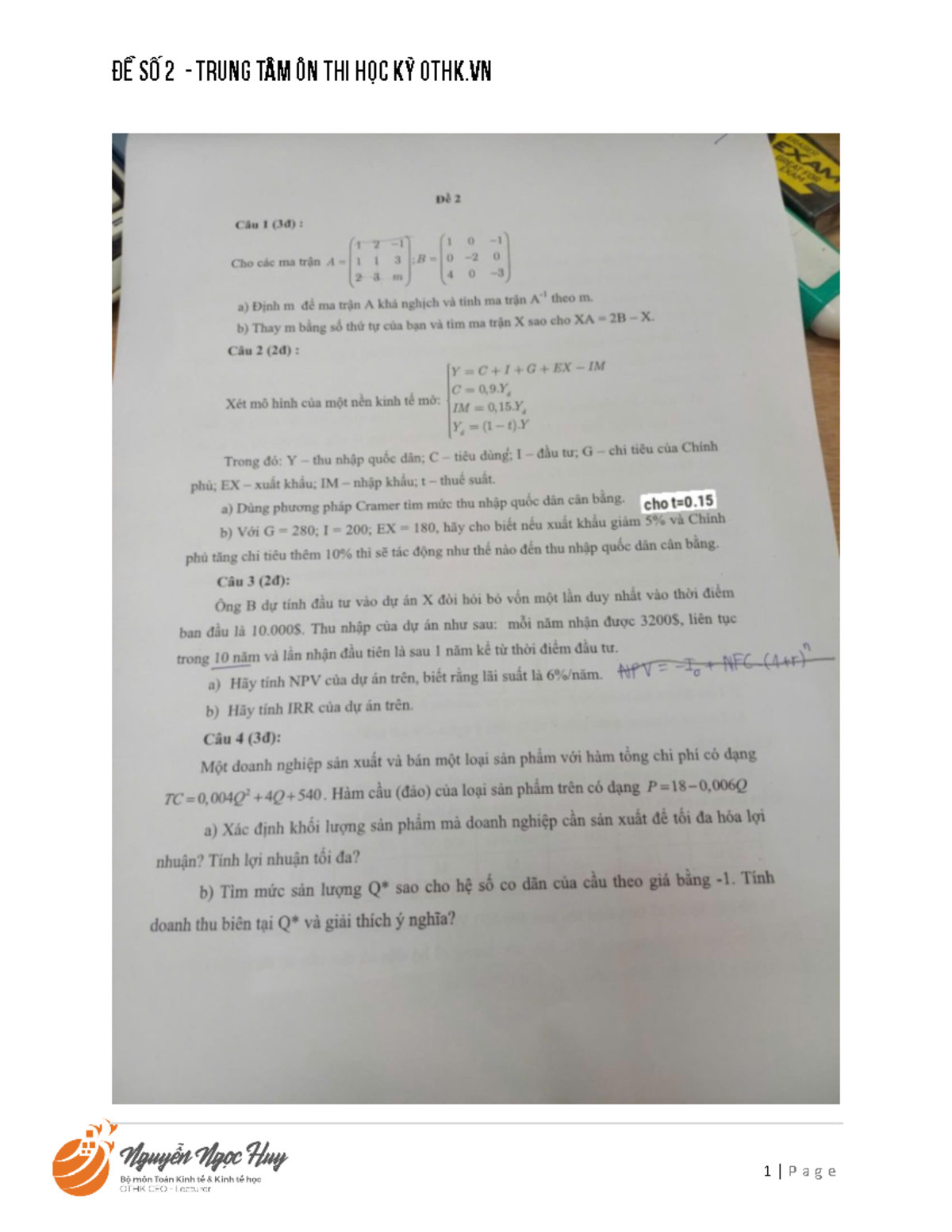 1730695549254 bkt toan kinh te de so 2 pdf - DE SO 2 TRUNG TÂM ON THI ...