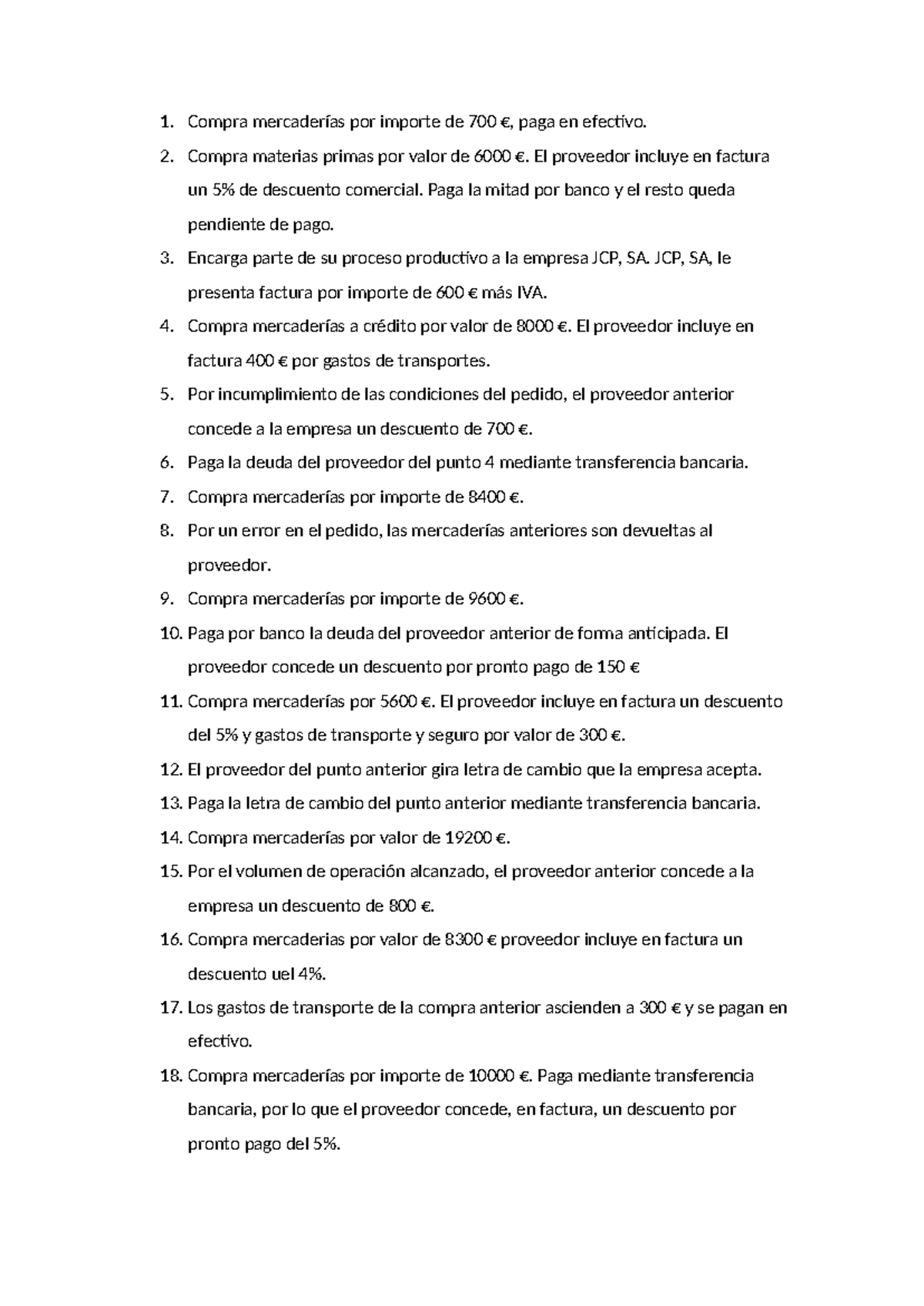 Ejercicio Repaso Examen PIAC - Gestión de Compras y Ventas - Studocu
