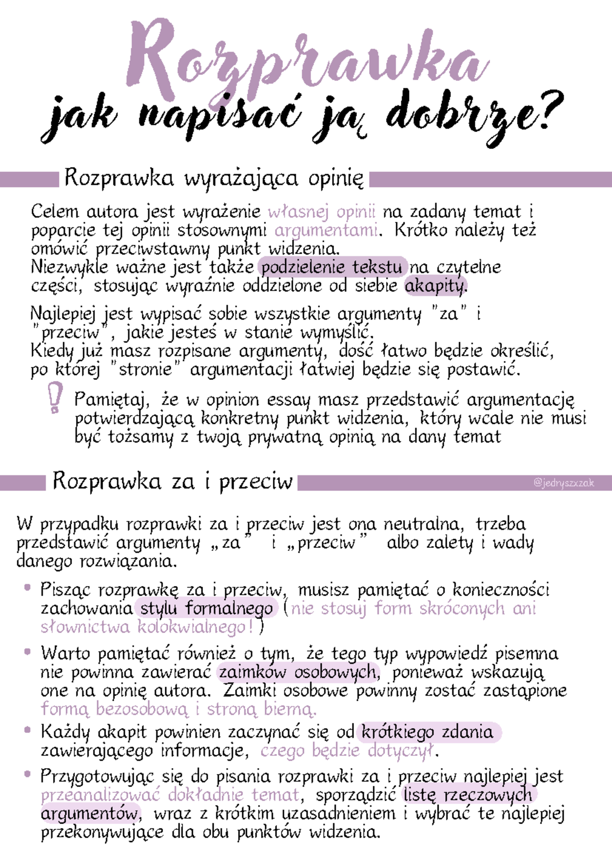 Rozprawka: Jak Napisać Dobrze? Wskazówki i Struktura - Studocu