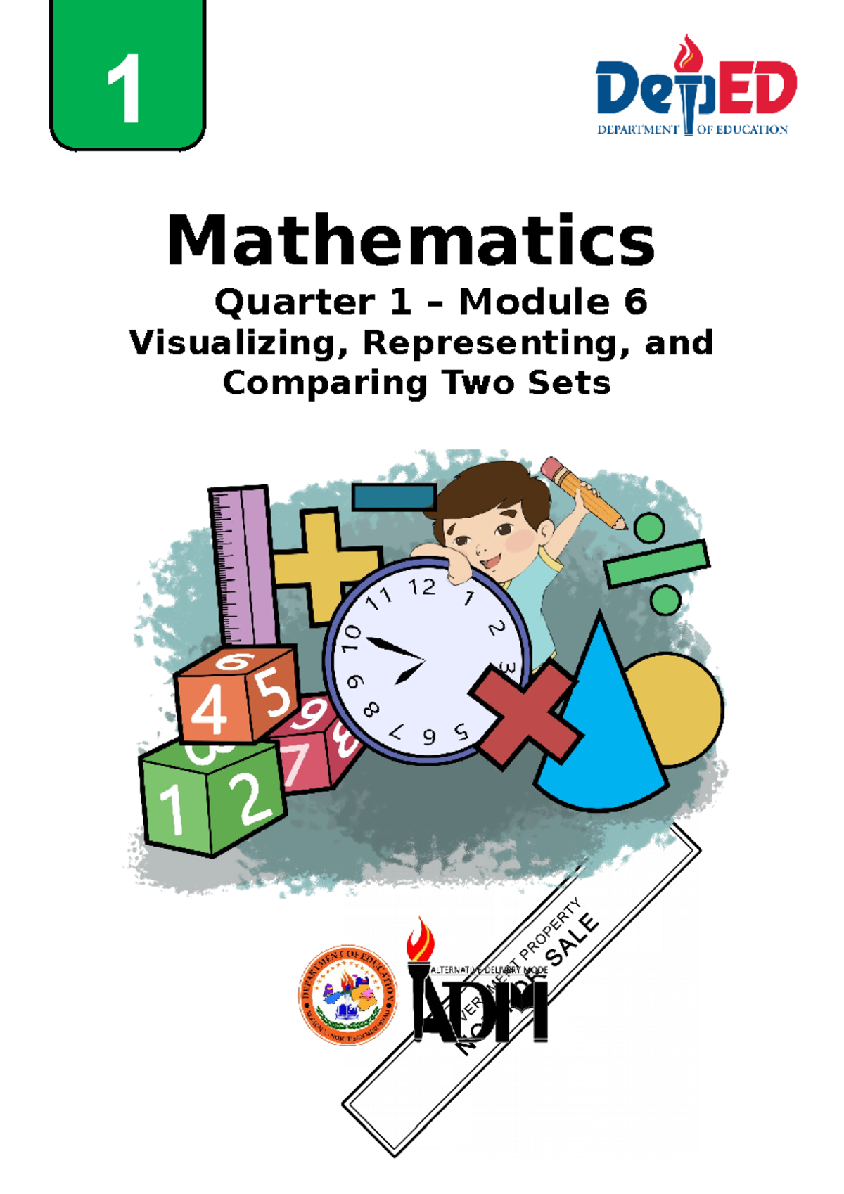Math1 Q1 Mod6 Visualizing & Comparing Two Sets - Final Exam Notes - Studocu