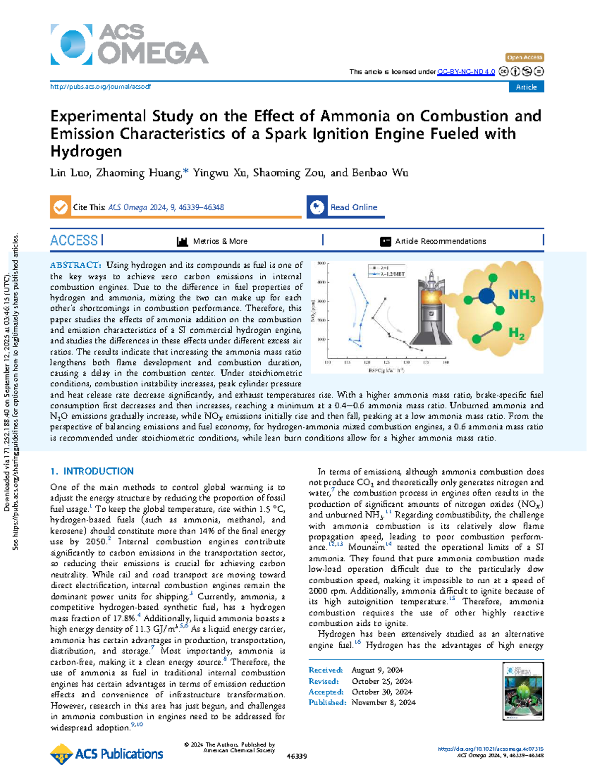 Experimental Study on NH3's Impact on SI Engine Combustion (ENGR 2024 ...