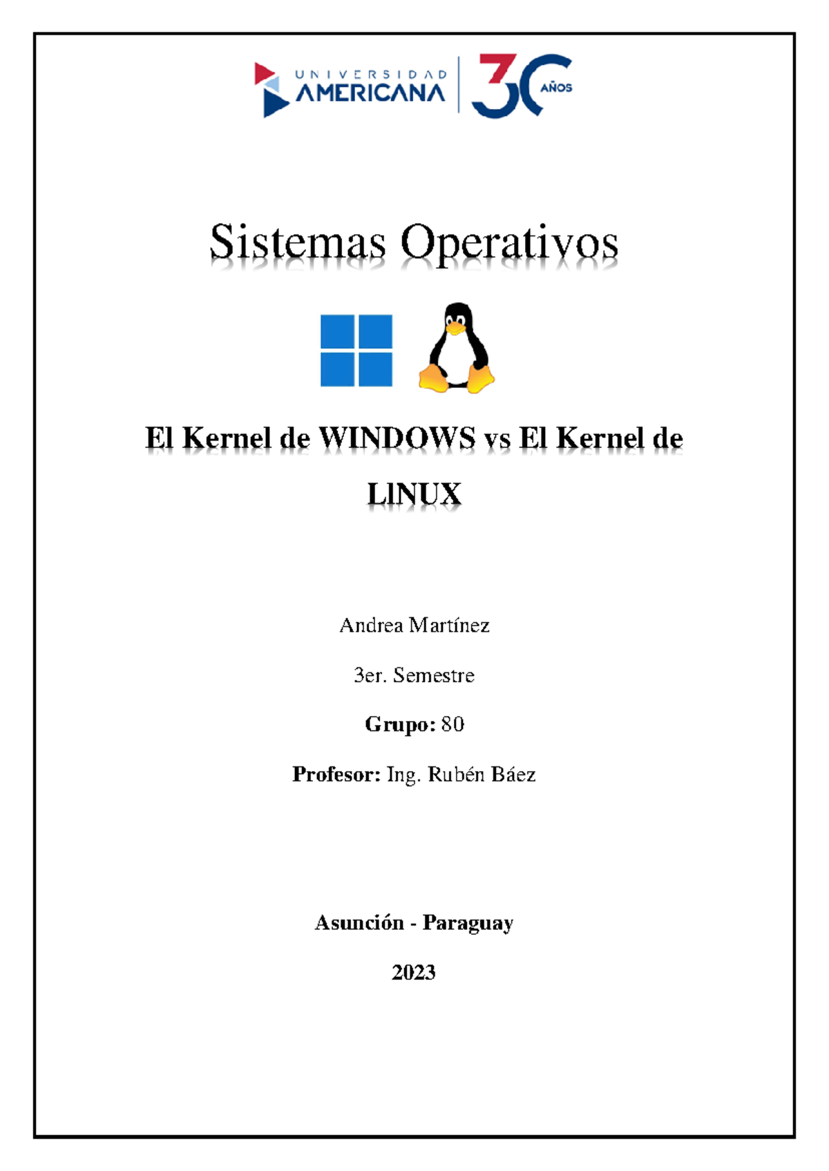 Proyecto Final G81: Comparación entre Kernels de Windows y Linux - Studocu