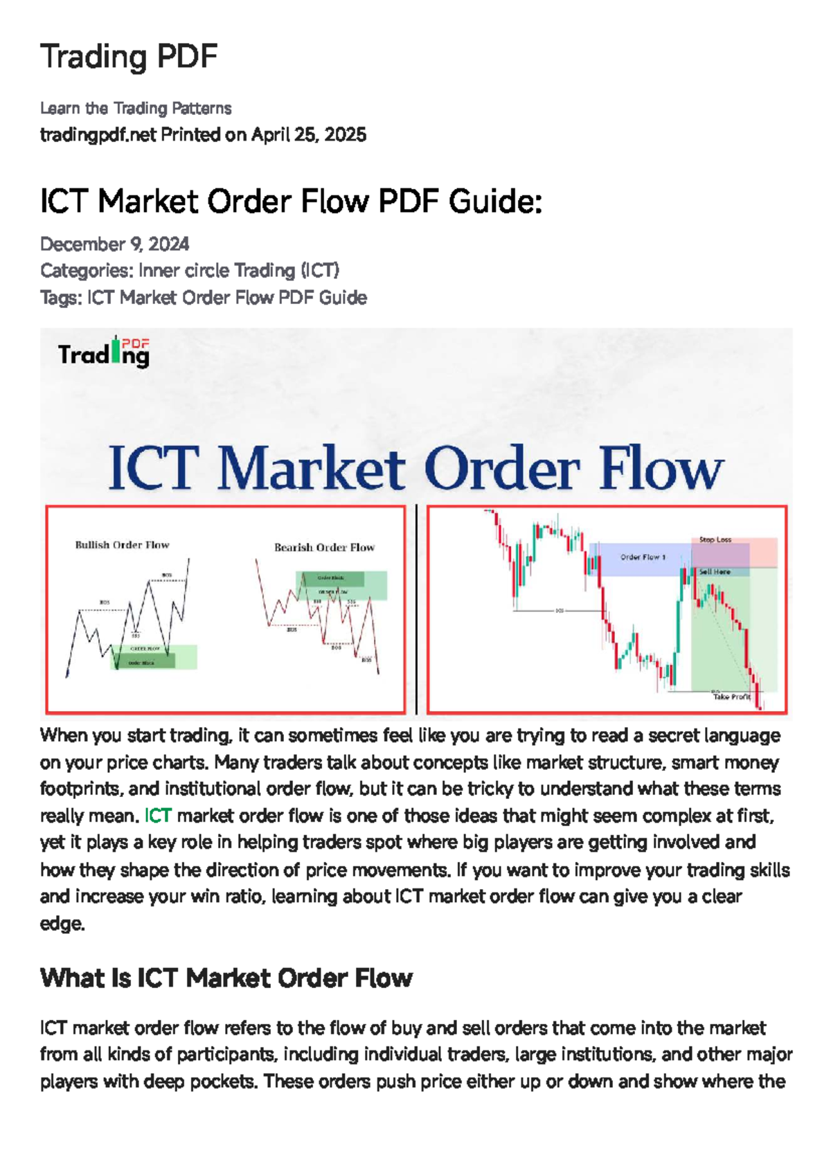 ICT Market Order Flow Guide: Trading Patterns & Strategies Explained -  Studocu