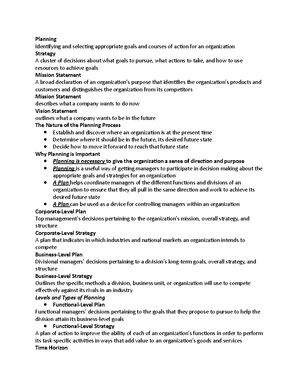 Strategic Planning - Study Notes & Assignments - Studocu