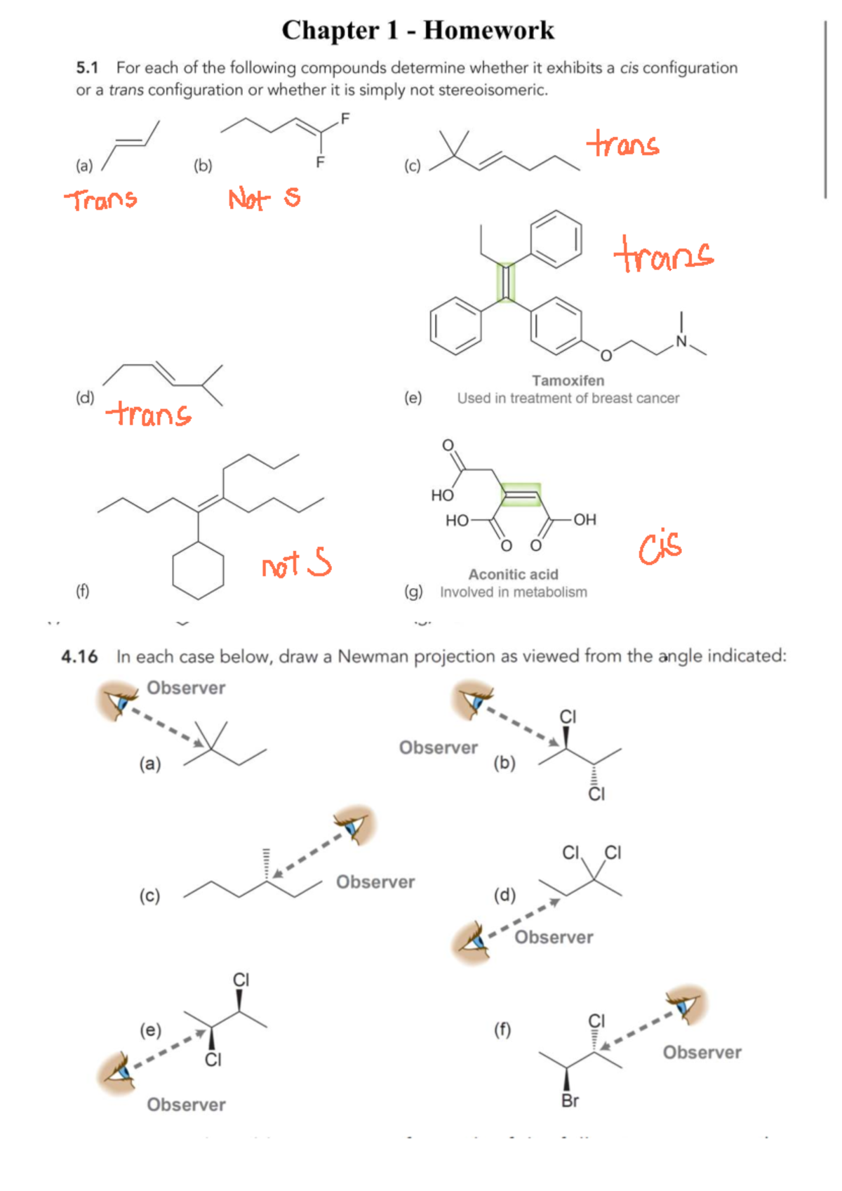 Chapter 1 Homework: Stereochemistry and Chirality Analysis - Studocu