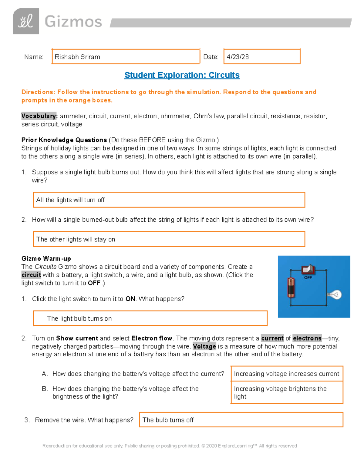 Copy of Circuits SE - UC Scout Lab: Student Exploration Guide - Studocu