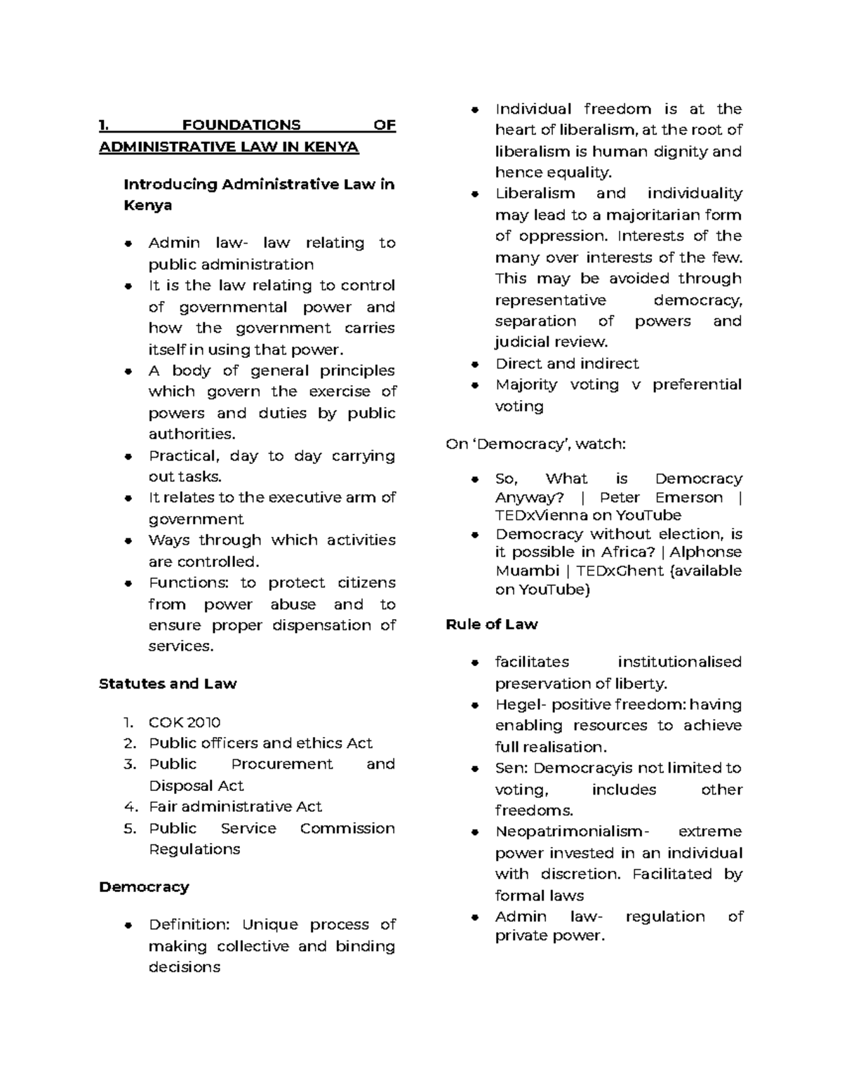 Administrative Law in Kenya: Key Concepts and Principles - Document Preview