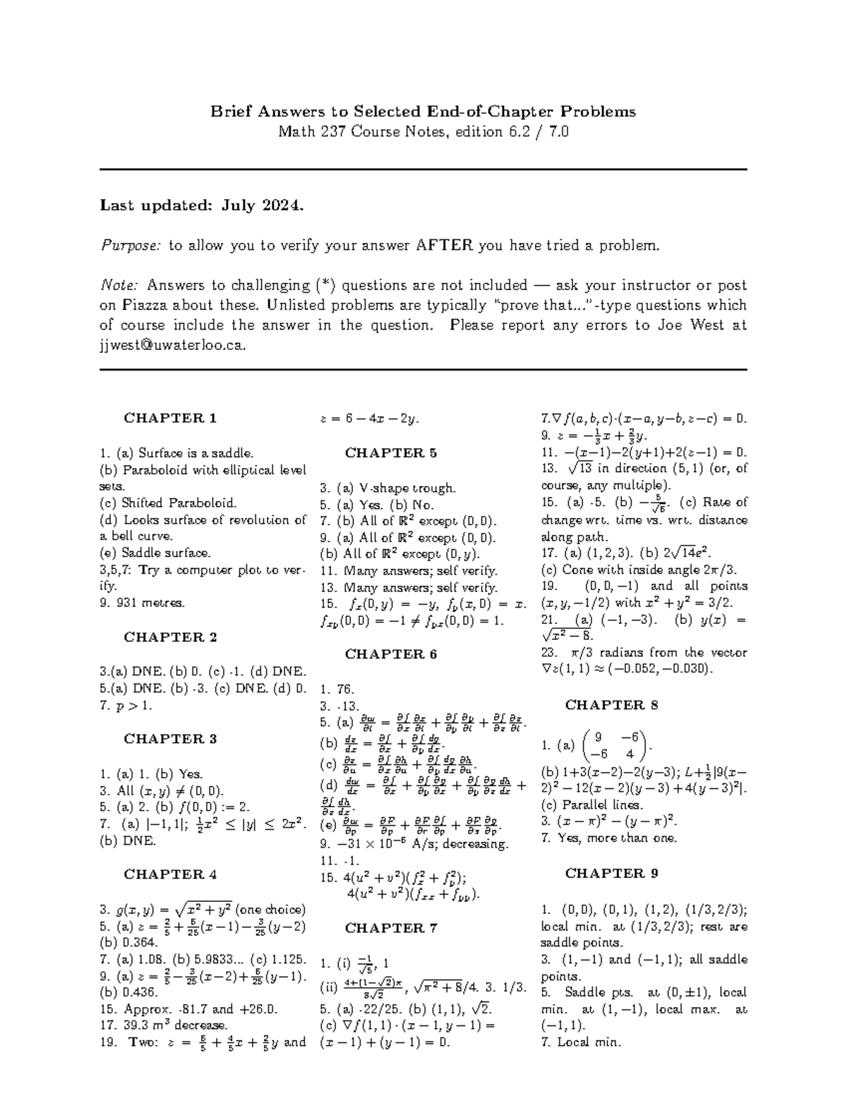 Answers To Textbook Practice Problems - Brief Answers to Selected End ...
