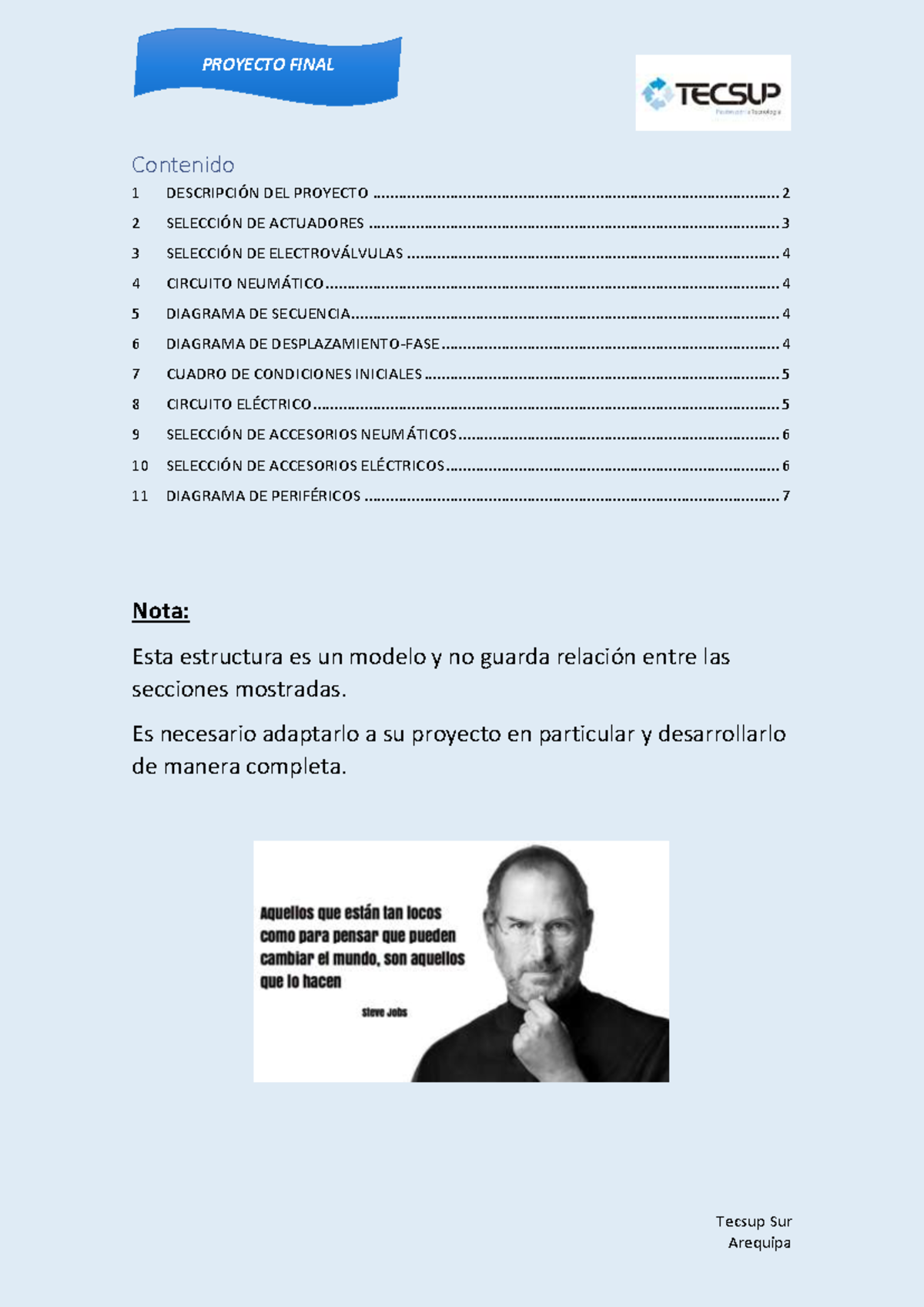 Estructura Proyecto Final - V3 - Tecsup Sur Contenido 1 DESCRIPCIÓN DEL ...