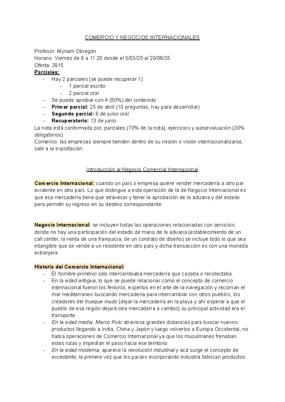 Apuntes de Comercio y Negocios Internacionales - Oferta 3915 - Studocu